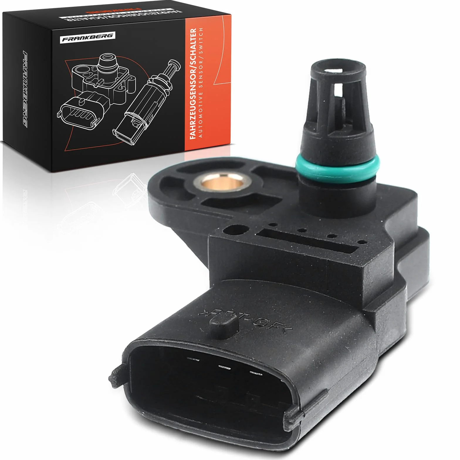 Frankberg Sensore di pressione del tubo di aspirazione a 4 poli per Giulietta Bo II Doblo Ducato Grande Punto Delta III 911 9-3 2000-Oi 93170309