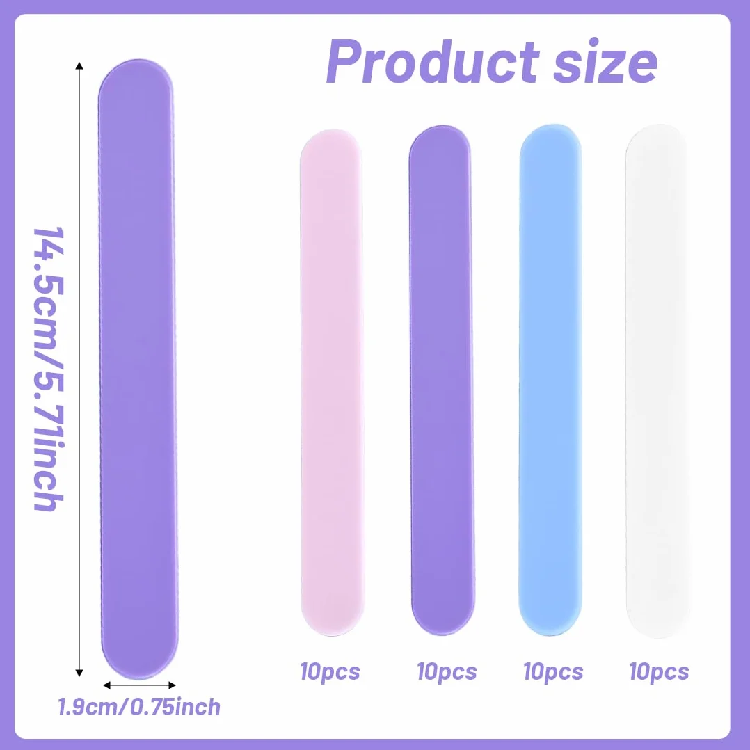 Abbassalingua Plastici 40 Pezzi Tongue Muscle Trainer per Bambini Depressore Lingua Bâtons en Plastique Arti e Mestieri Esame Dentale 4 Colori