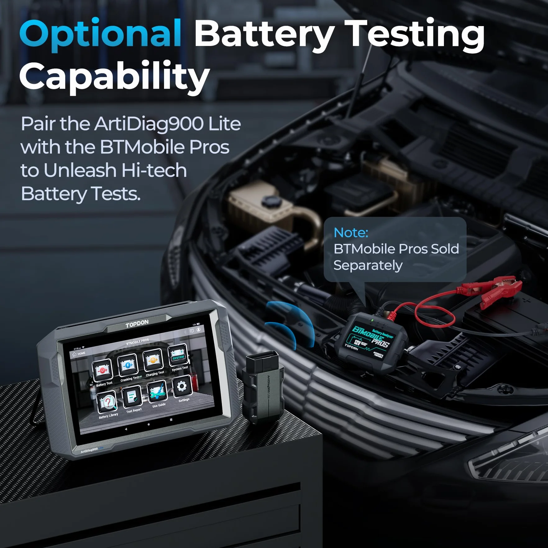 TOPDON ArtiDiag900 Lite OBDII Scanner Diagnosi Auto, Bidirezionale Wireless con Test Attivo