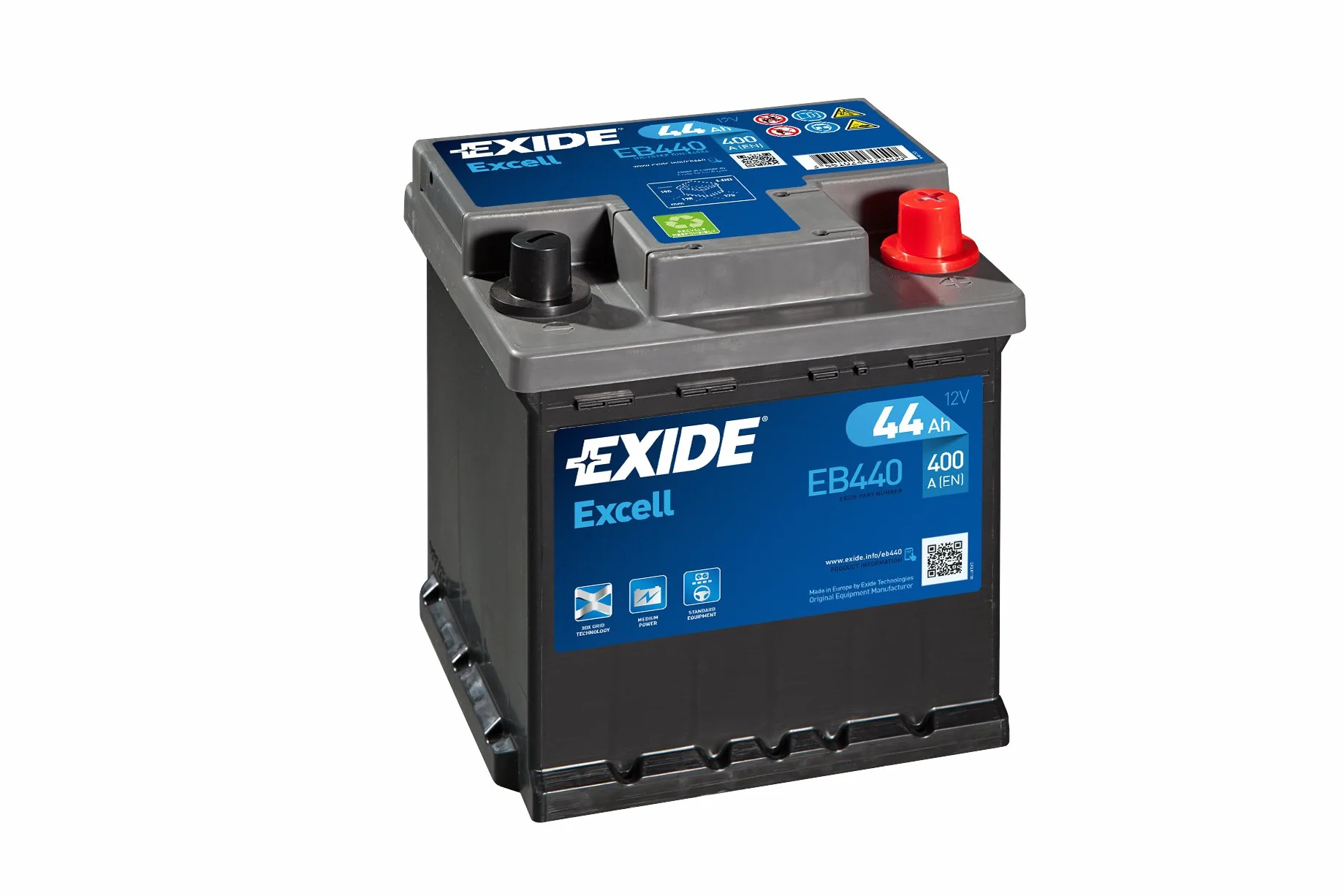 EXIDE Batteria 44 Ah 400 A EN EB440 175x175x190 mm