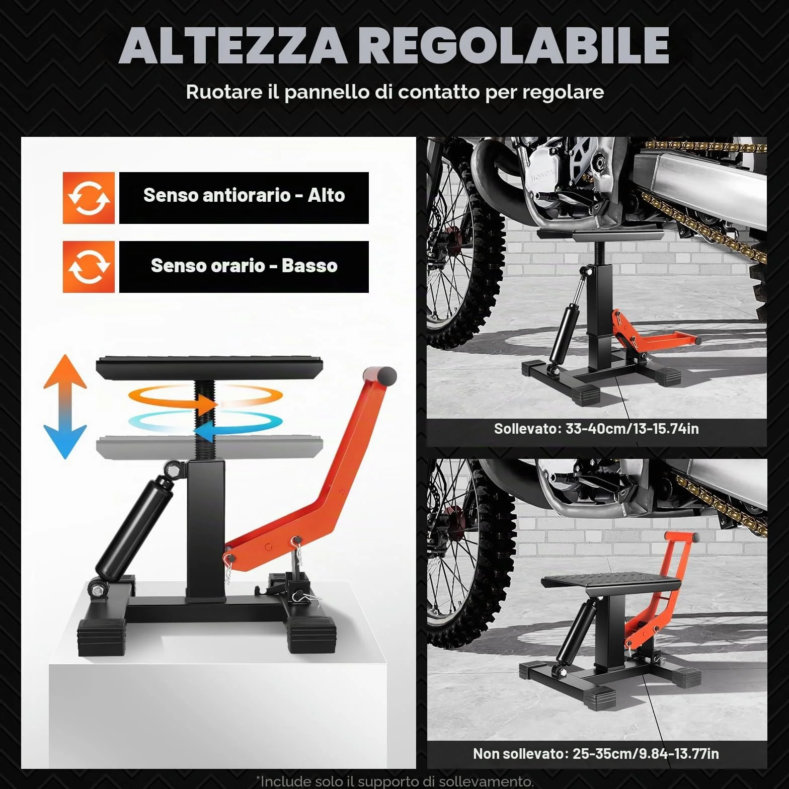 Cavalletto idraulico per moto, ponte sollevatore professionale per moto, supporto per moto, cavalletto universale per moto, portata massima 400 kg