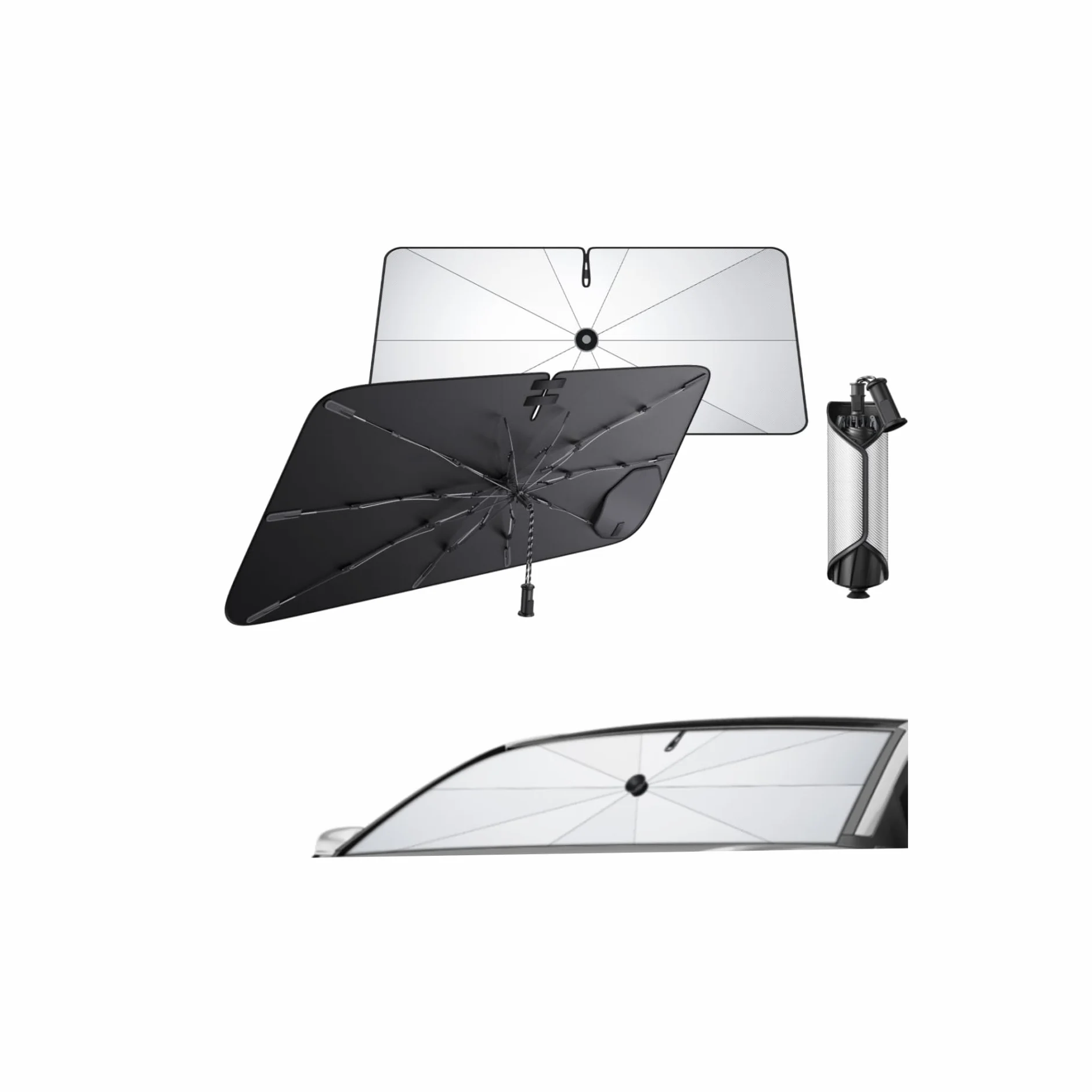ECOZEN Parasole Auto Volvo XC90 2016-2026 Copriparabrezza Schermo Raggi UV Pieghevole