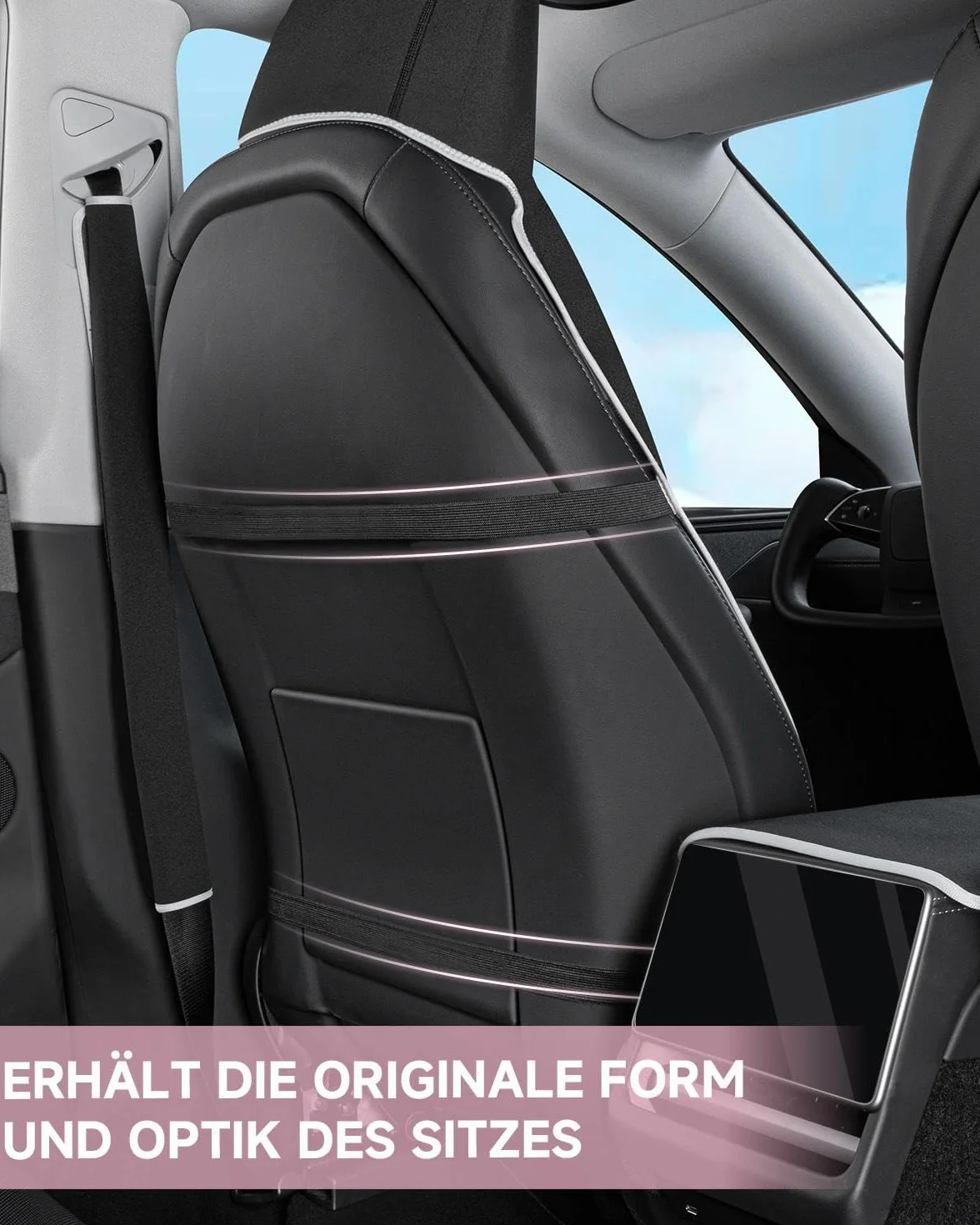 Coprisedile auto impermeabile neoprene Tesla Model Y/3 sedili anteriori antiscivolo nero