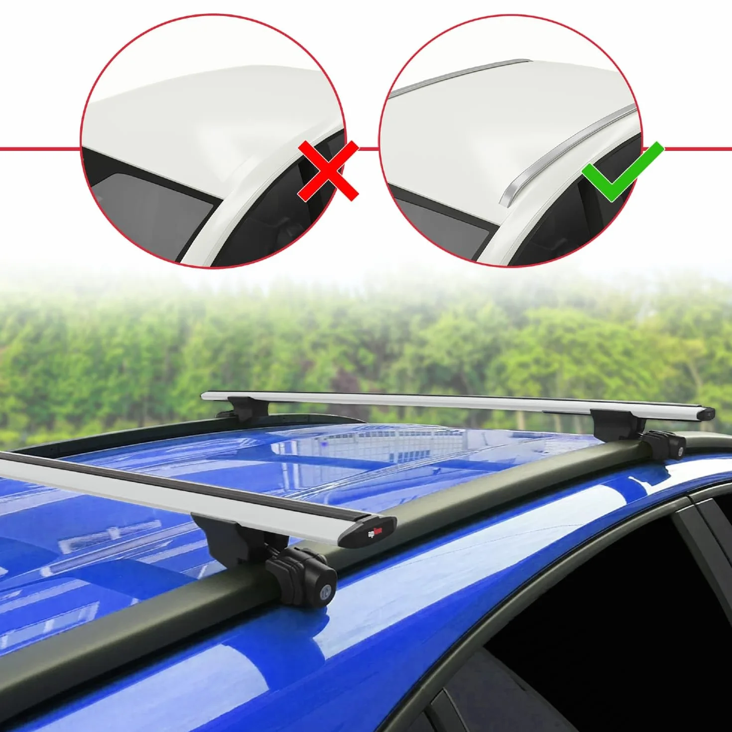 Compatibile con Toyota Yaris Cross 2020-2025 Hook Model Barre Tetto Portapacchi Auto Barre Portatutto Grigo Alluminio 2 Barre