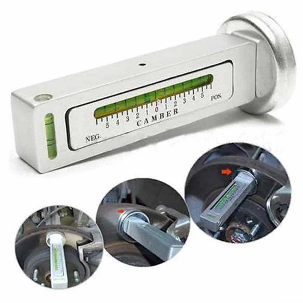 Strumento di allineamento ruote con misuratore regolabile per controllo camber e caster auto, plastica durevole