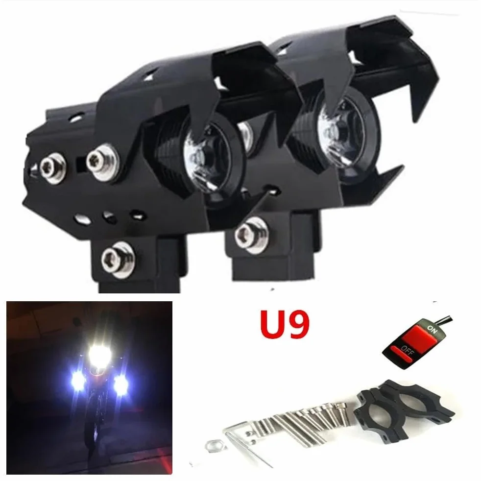 EEASSA Faretto di guida per luci a LED per moto PER B&MW F800GT F800R F800S Moto fuoristrada moto Faro LED Fendinebbia Luci Riflettore testa di luce