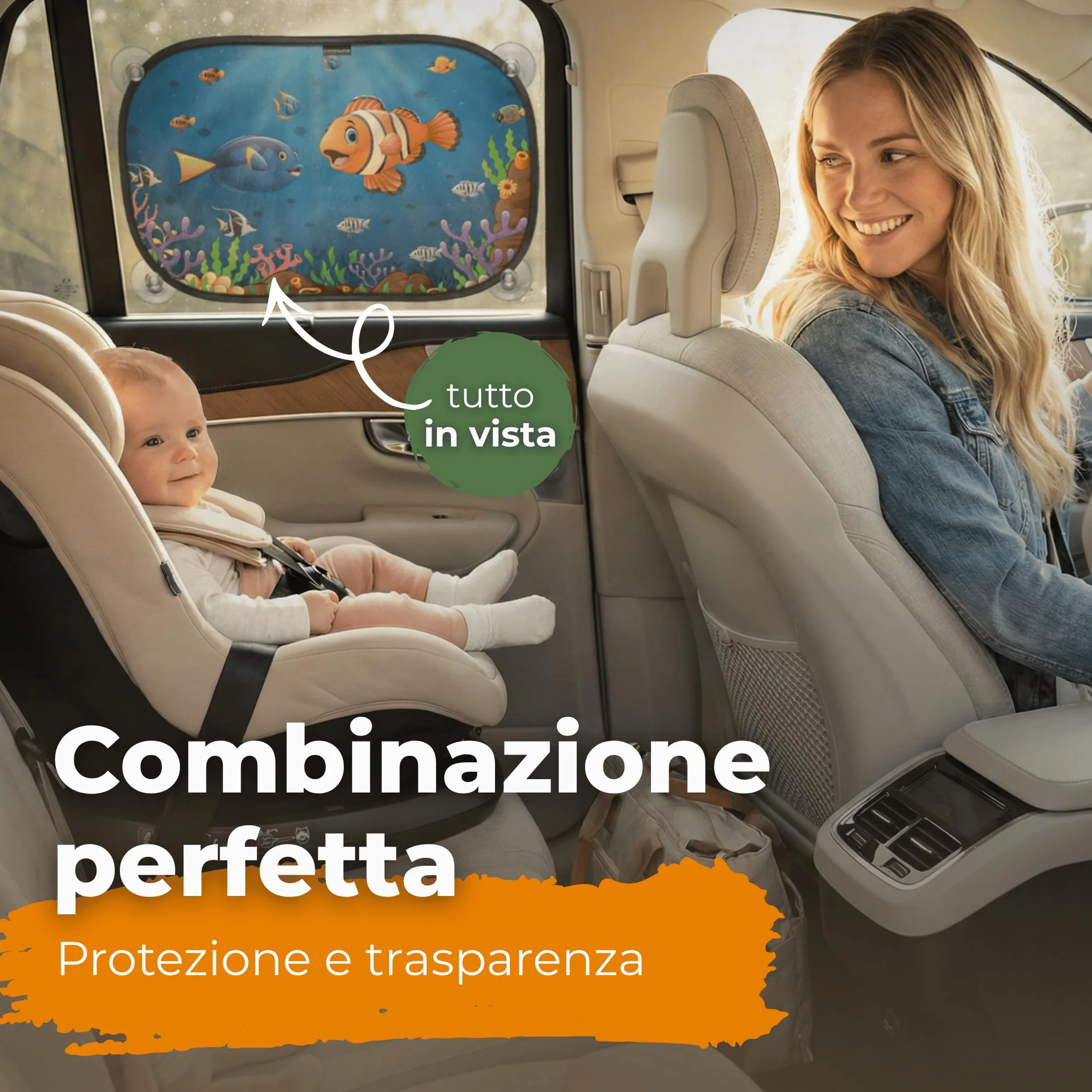 CARAMAZ Parasole per Auto Protezione UV 48 x 30 cm con Ventosa 2 Pezzi