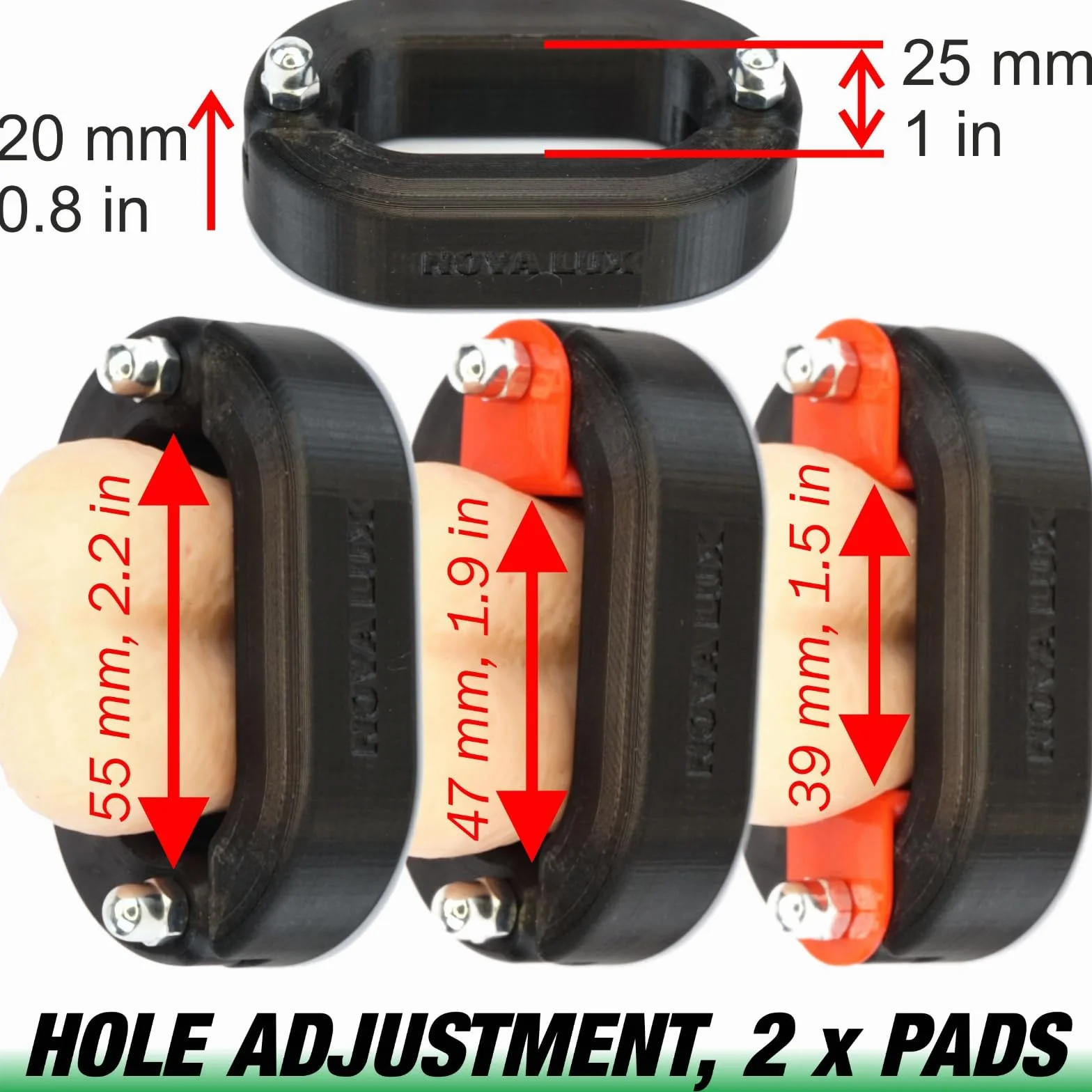 Nova Lux GRIP-MAX-RANGER Morsetto per scroto Set z Anello di Serraggio CBT