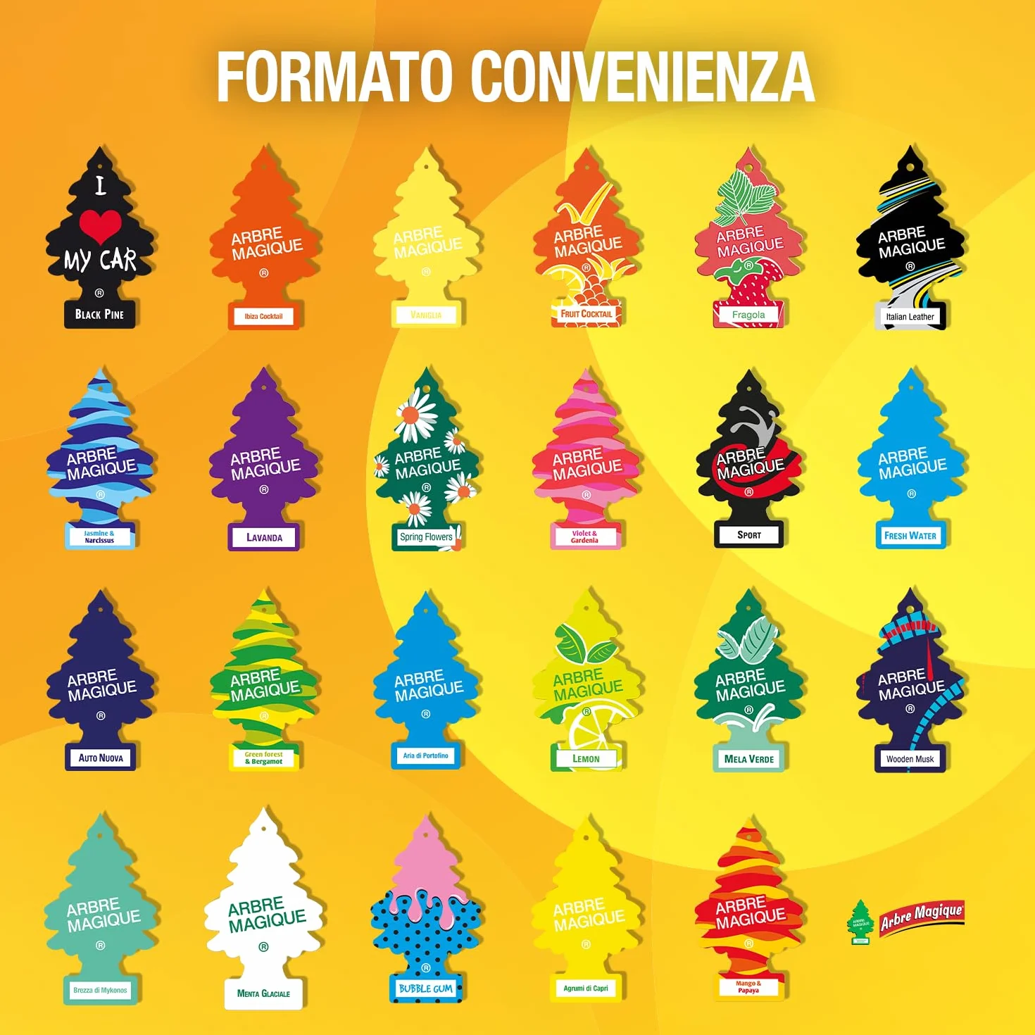 Arbre Magice Degustazione Olfattiva Profumatore Auto Box 24 Pezzi