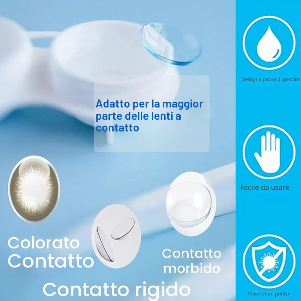 Custodia per Lenti a Contatto 6 Pezzi, Scatola Porta Lenti con Tappi Sinistro/Destro