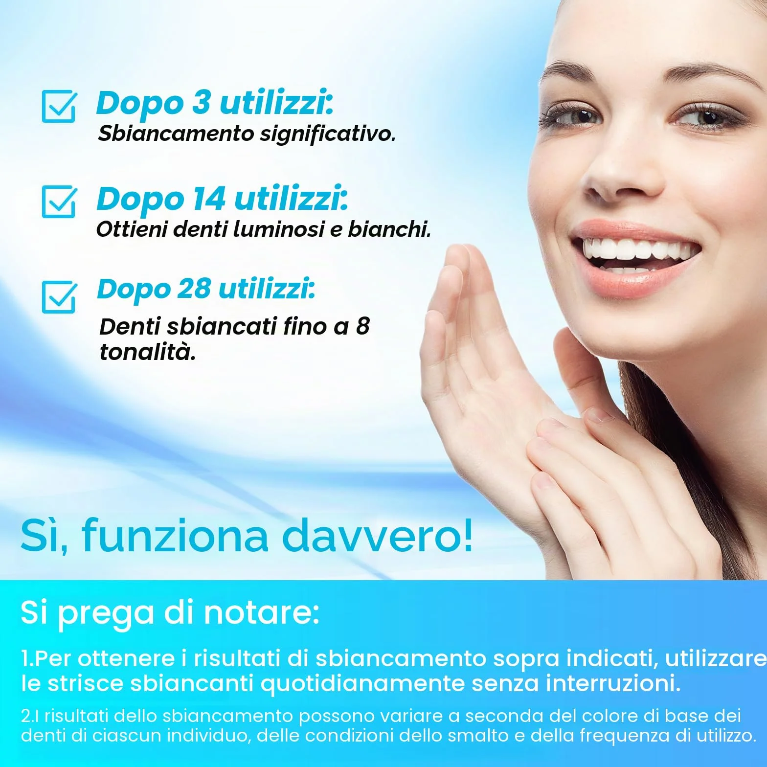 SURFOU Kit Strisce Sbiancanti Denti 56 Pezzi - Teeth Whitening Strips Professionale, Sbiancamento Rapido e Delicato, Senza Perossido per Denti Sensibili