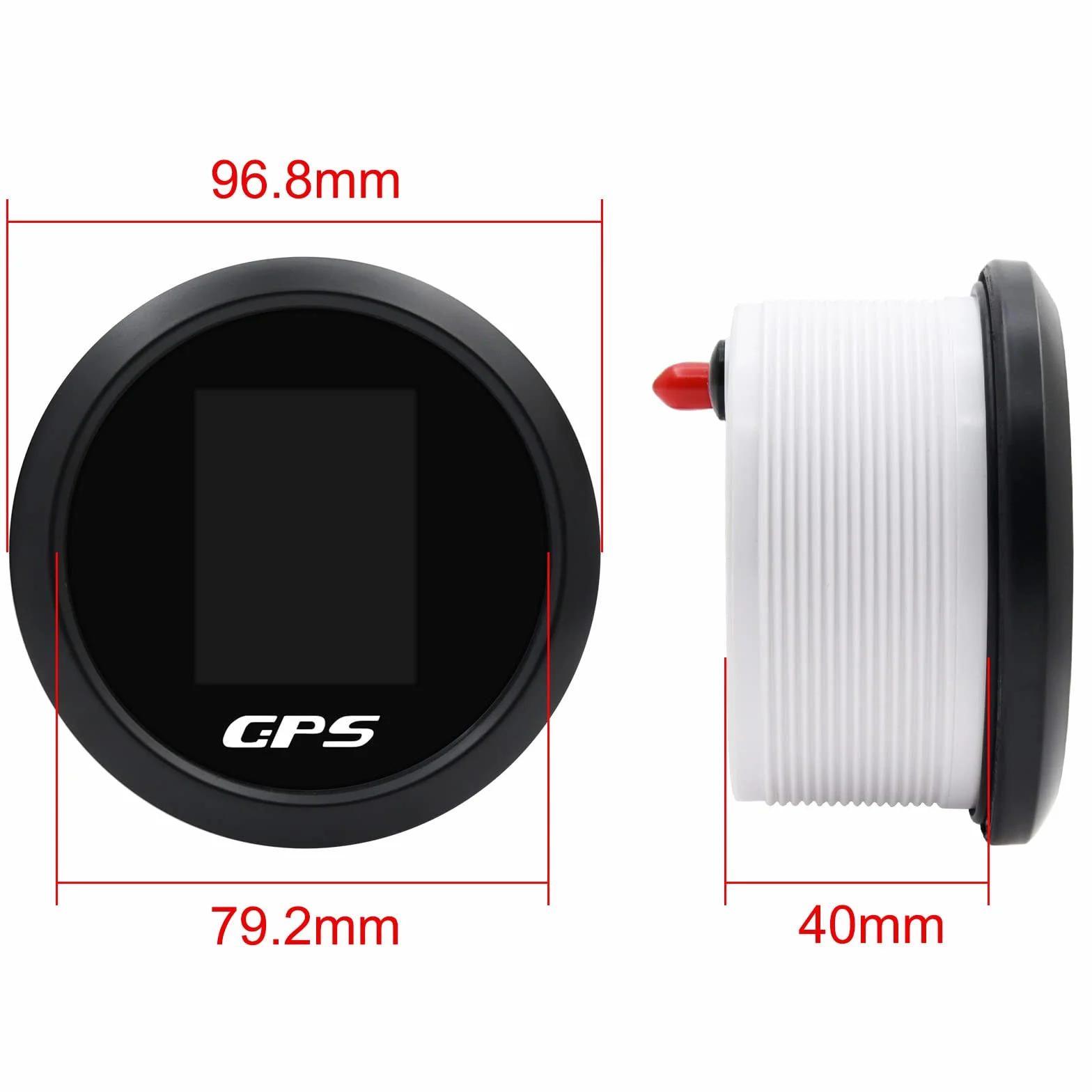 Geloo GPS 85 mm Tachimetro TFT regolabile Mph Nodi Km/h Contachilometri digitale con antenna GPS per barca auto camper RV (nero)