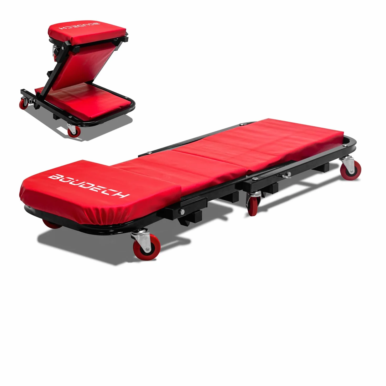 BOUDECH Slug - Carrello sotto Auto e Sgabello Regolabile per Meccanico da Officina 2 in 1