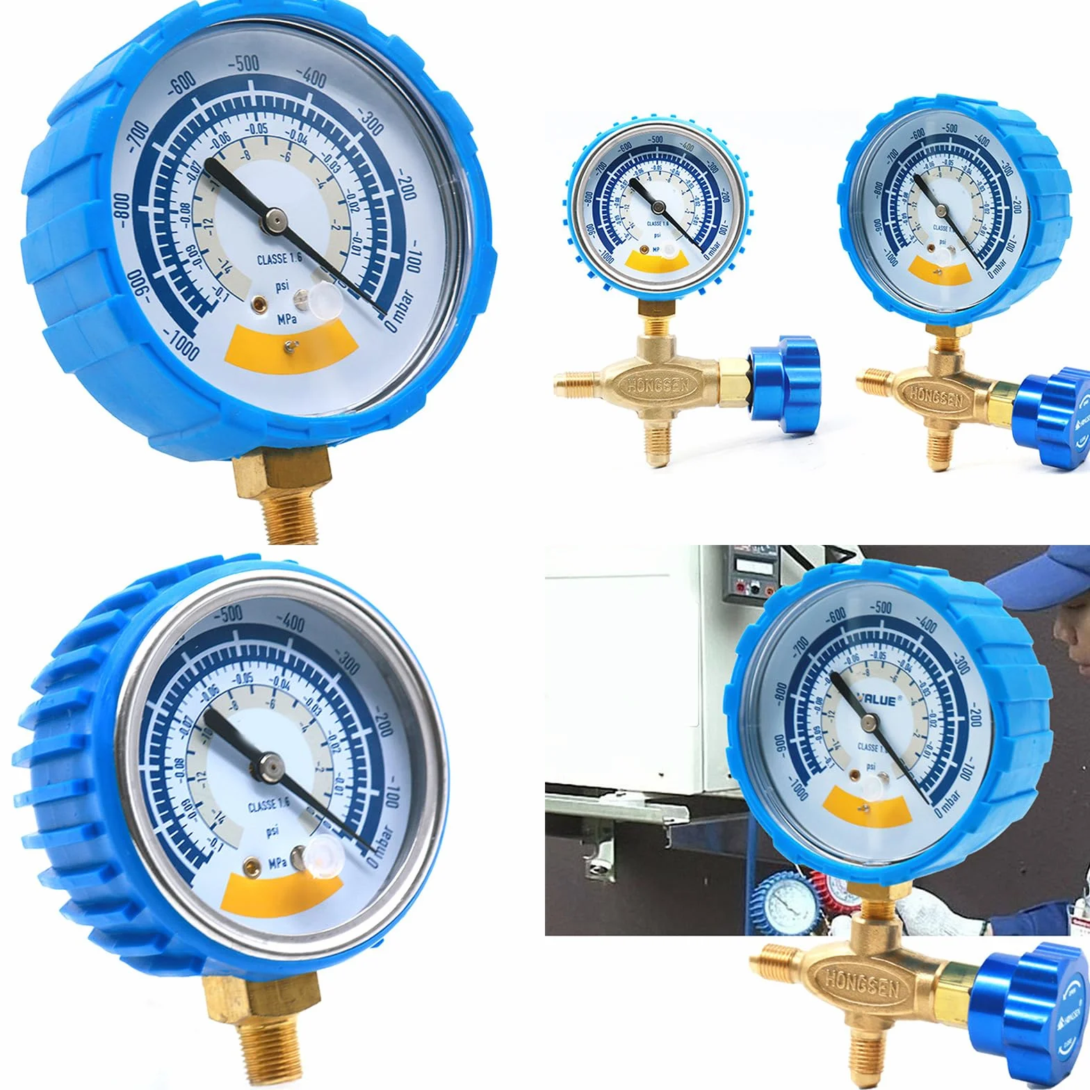 Manometro Accurato Strumento Misuratore Dell'aria 0-1000mbar 1/8 Connettore Vuoto
