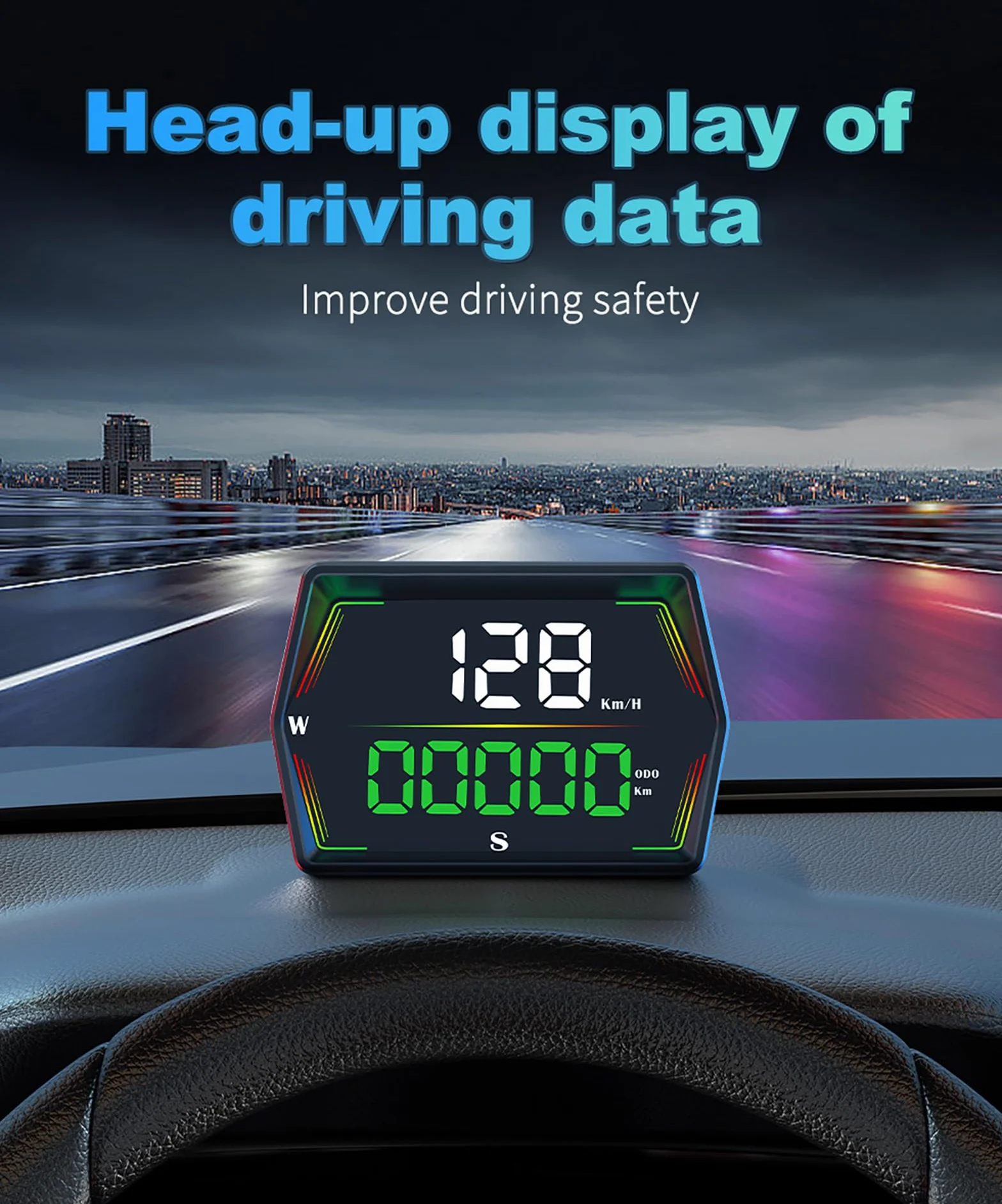 ELLENNE G21 HUD GPS Display Velocità Tachimetro Digitale per Auto Moto con Avviso Superamento Velocità