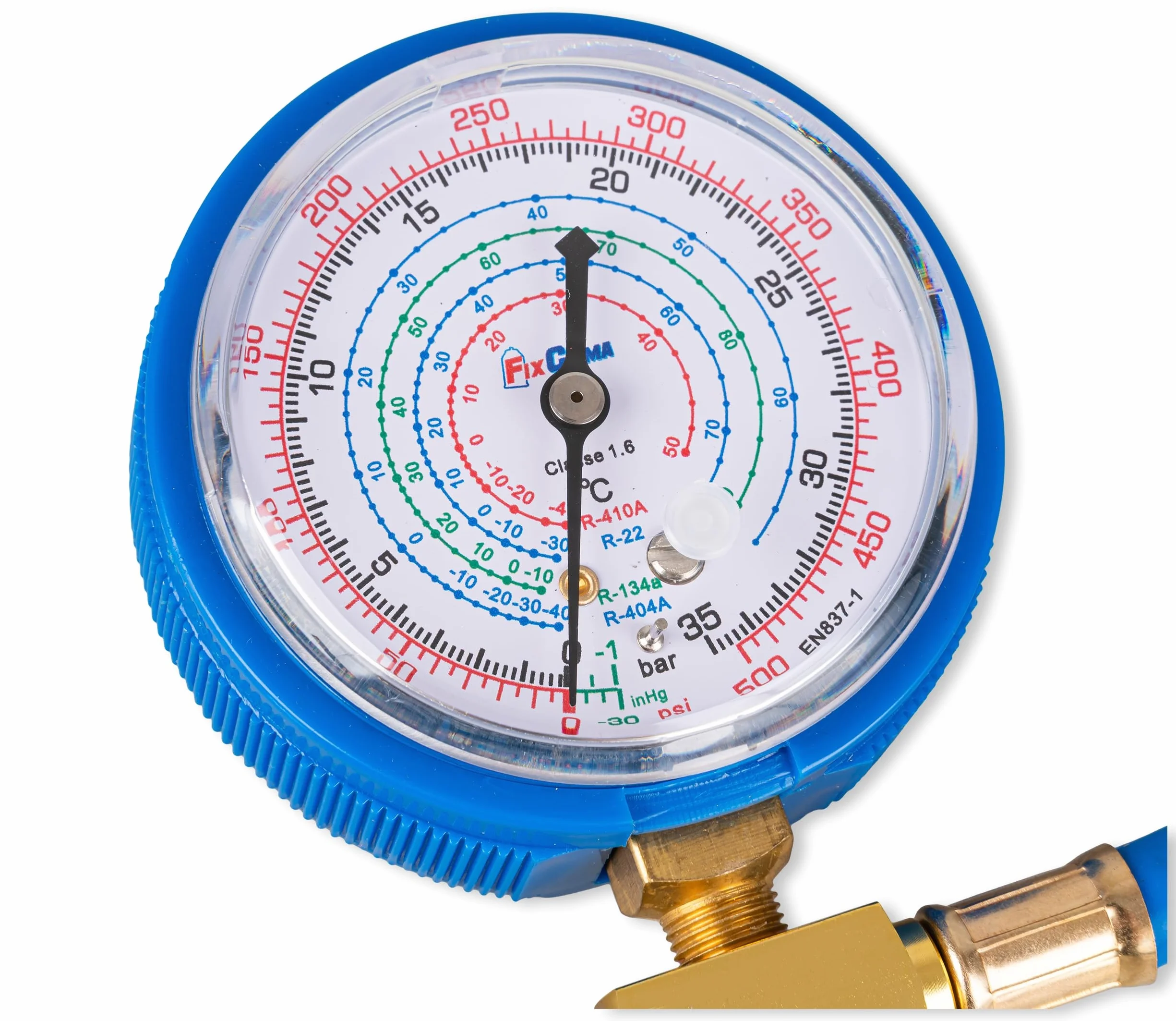 FixClima R32 - Refrigerante 2 x 400 g, con tubo, manometro e adattatore, gas di ricarica per condizionatori d'aria per sistemi split e monoblocco, forte capacità di raffreddamento, qualità