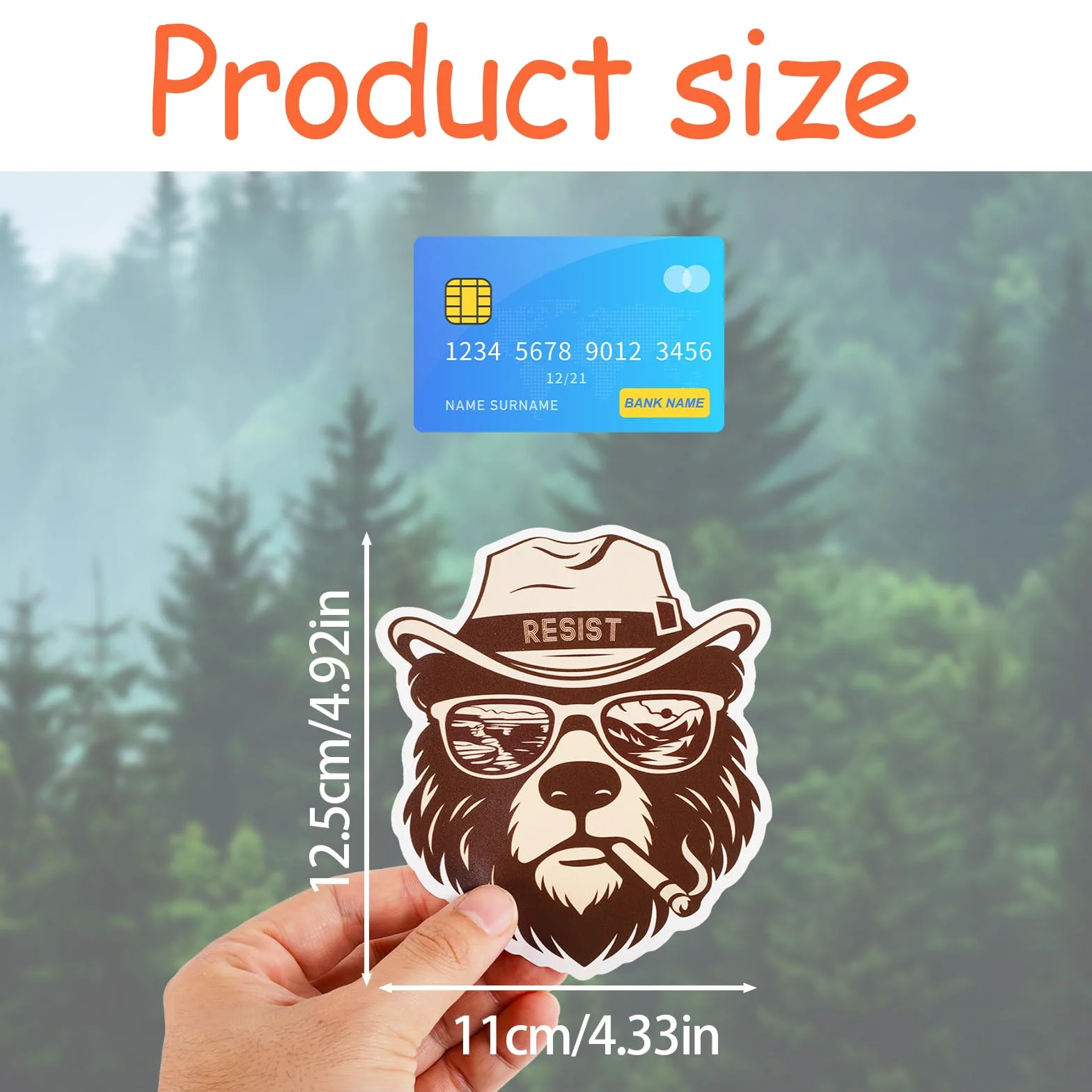 4pz Adesivi Smokey The Bear, Divertenti Adesivi Resistenti Smokey Bear per Paraurti per Auto Camion Moto Casco Bottiglia d'Acqua Laptop Amanti Della Natura Regalo Adatto a Donne Uomini