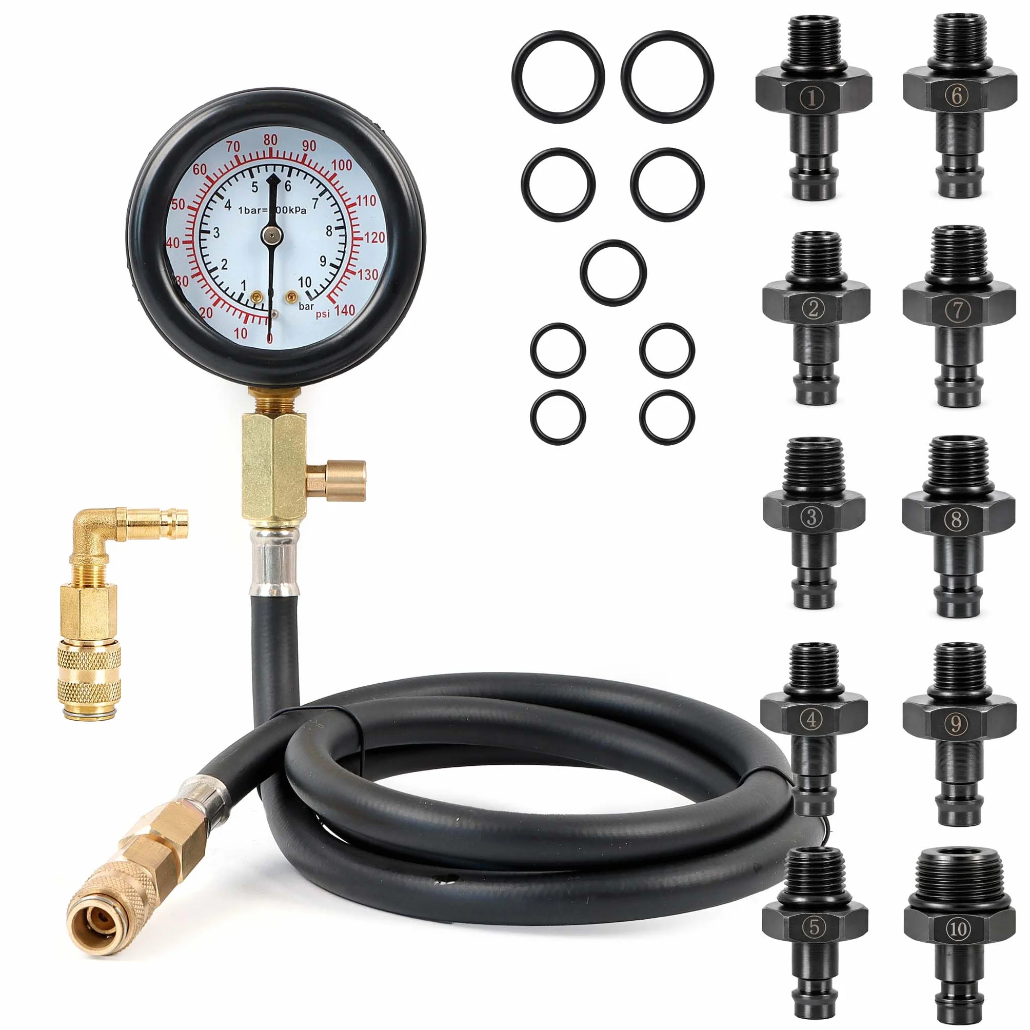 Wiltec Tester per Pressione Olio Motore Auto Set da 12 Pezzi misuratore Pressione Olio