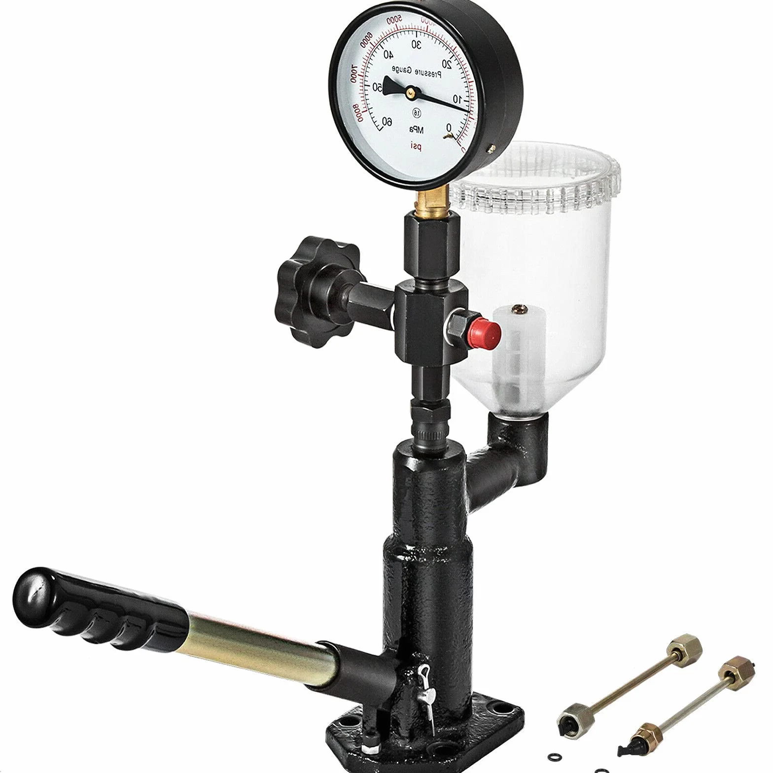 Mophorn 400Bar 6000PSI Tester per Iniettori di Carburante Diesel, Tester per ugelli iniettori Diesel con manometro a Doppia