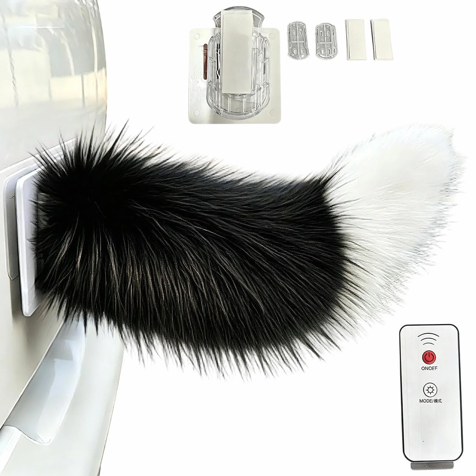 Generico Coda Elettrica di Peluche – 32cm con Telecomando | Decorazione Animata per Auto E Moto | Accessorio Veicolo con Movimento per Camion E Feste | Morbido Peluche Decorativo