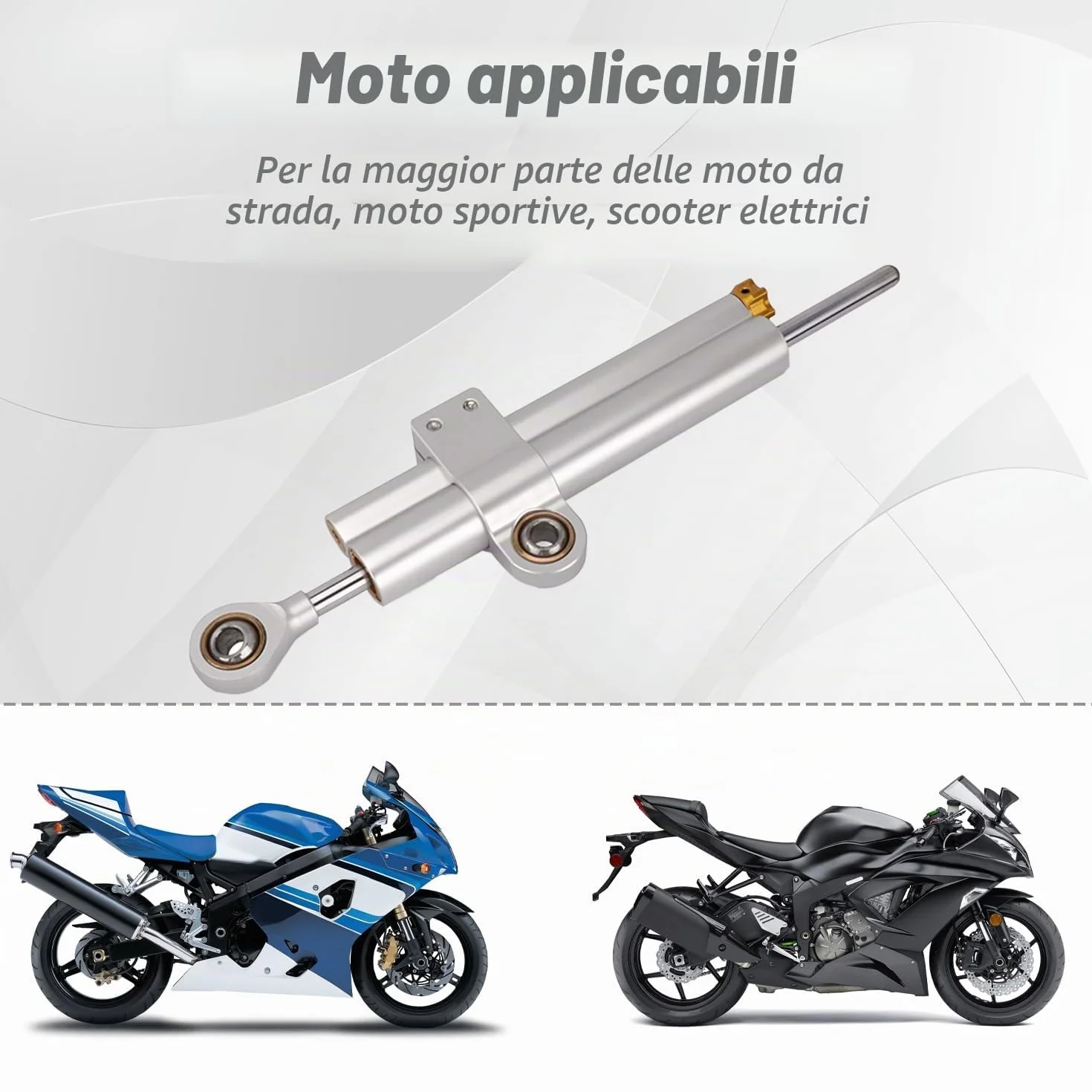 Ammortizzatore Sterzo Moto Universale Regolabile Alluminio CNC per MT07 GSXR750 K4 ZX6R TL1000R