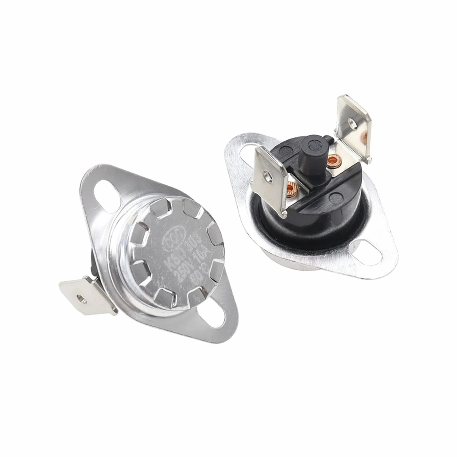 KSD301/KSD303 Termostato a ripristino manuale Interruttore di temperatura - Intervallo regolabile da 45°C a 95°C, Corrente nominale 10 A, Materiale in rame, Certificato CE e RoHS(105C,3PCS)
