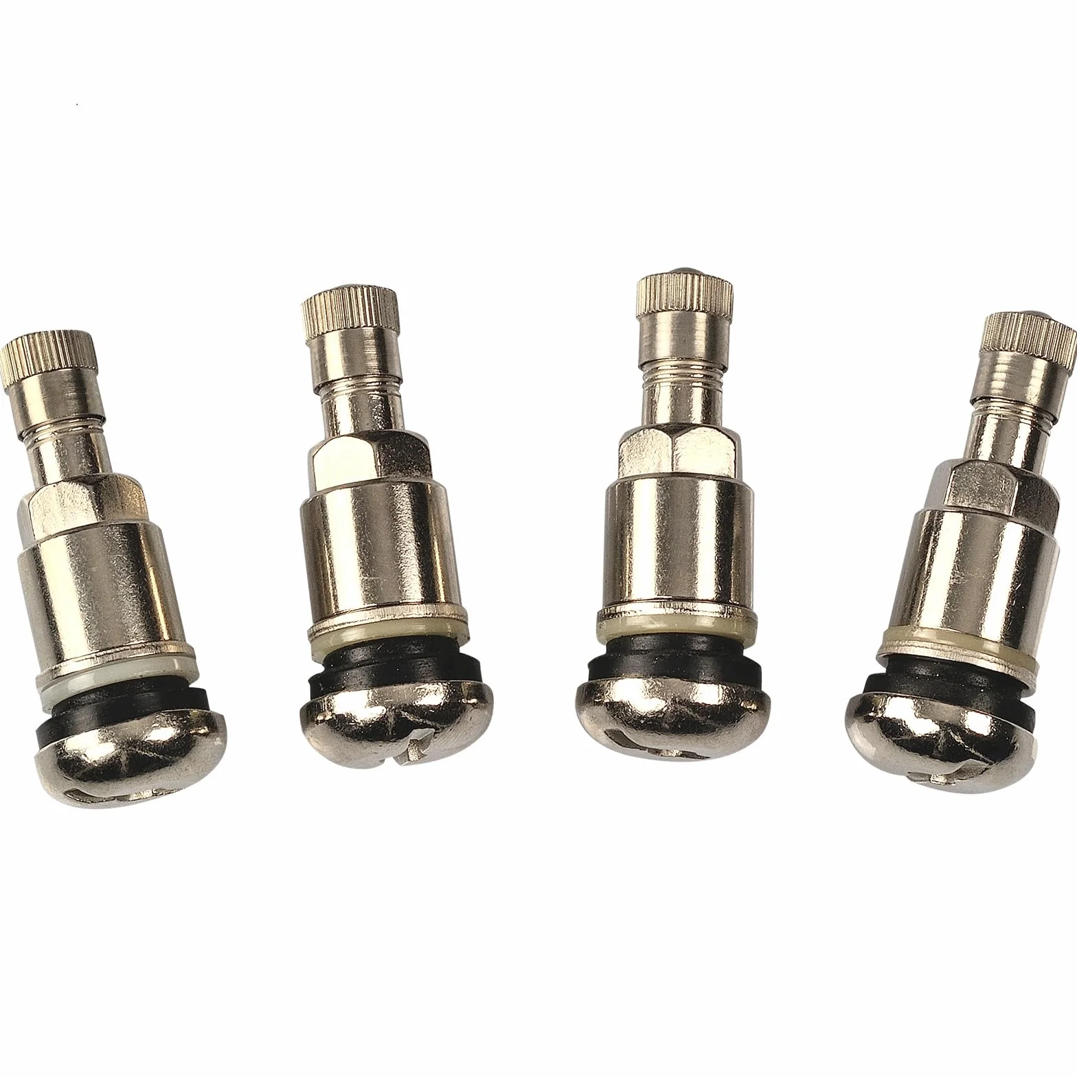HASKYY 4 Pezzi Valvole cerchio pneumatici I universali valvole in metallo I argentate d'acciaio I 11,3mm