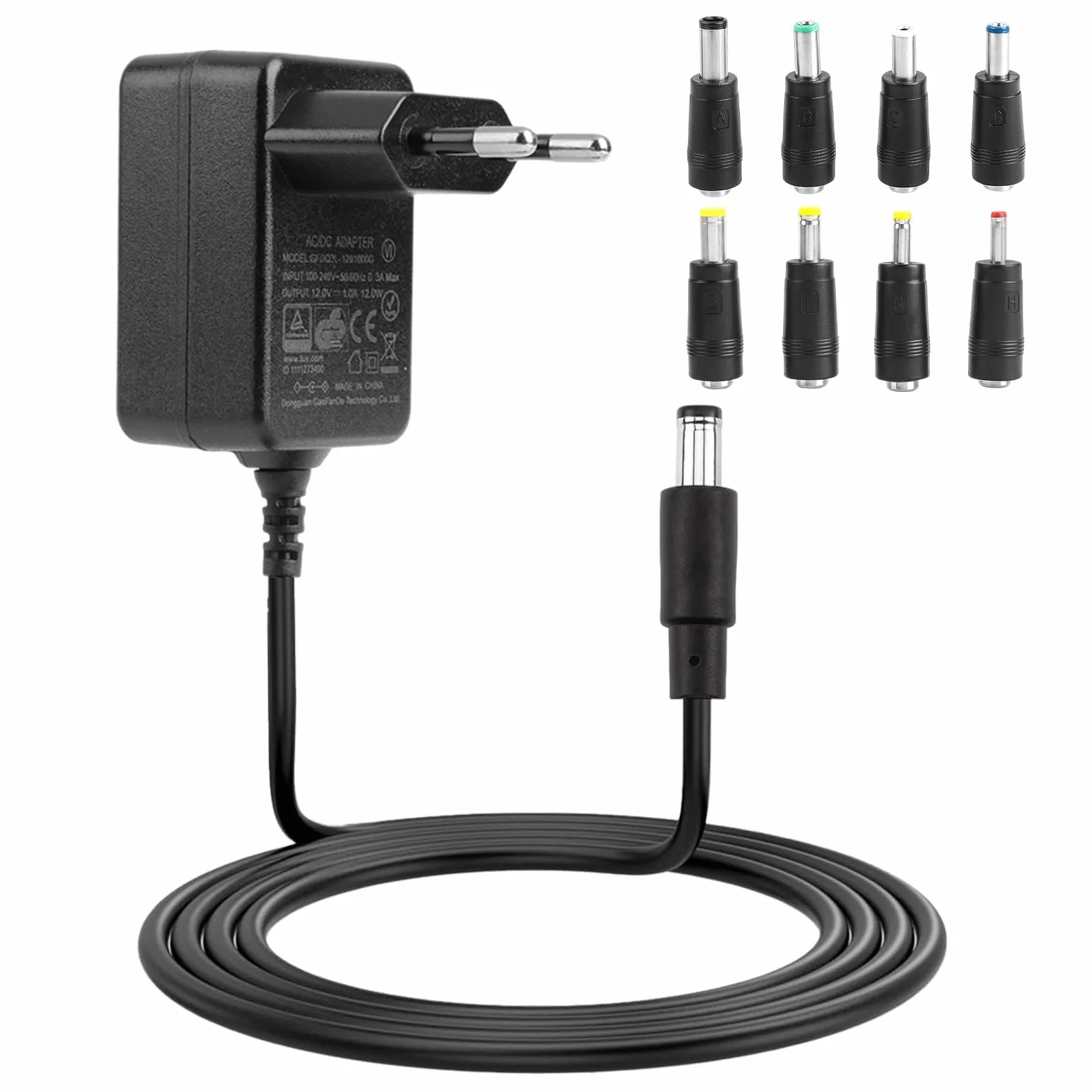 Caricabatteria Universale 12V 1A per Auto Elettrica Bambini 8 Convertitori Protezione Cortocircuito