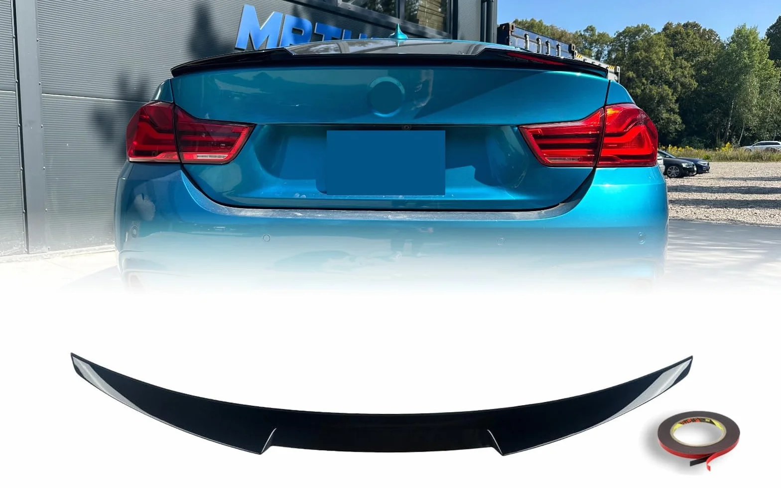 MpTuned Spoiler posteriore per F32 M4, colore nero lucido, adatto per BMW Serie 4 Coupé 2014 – 2019 420i 428i 430i 435i 440i