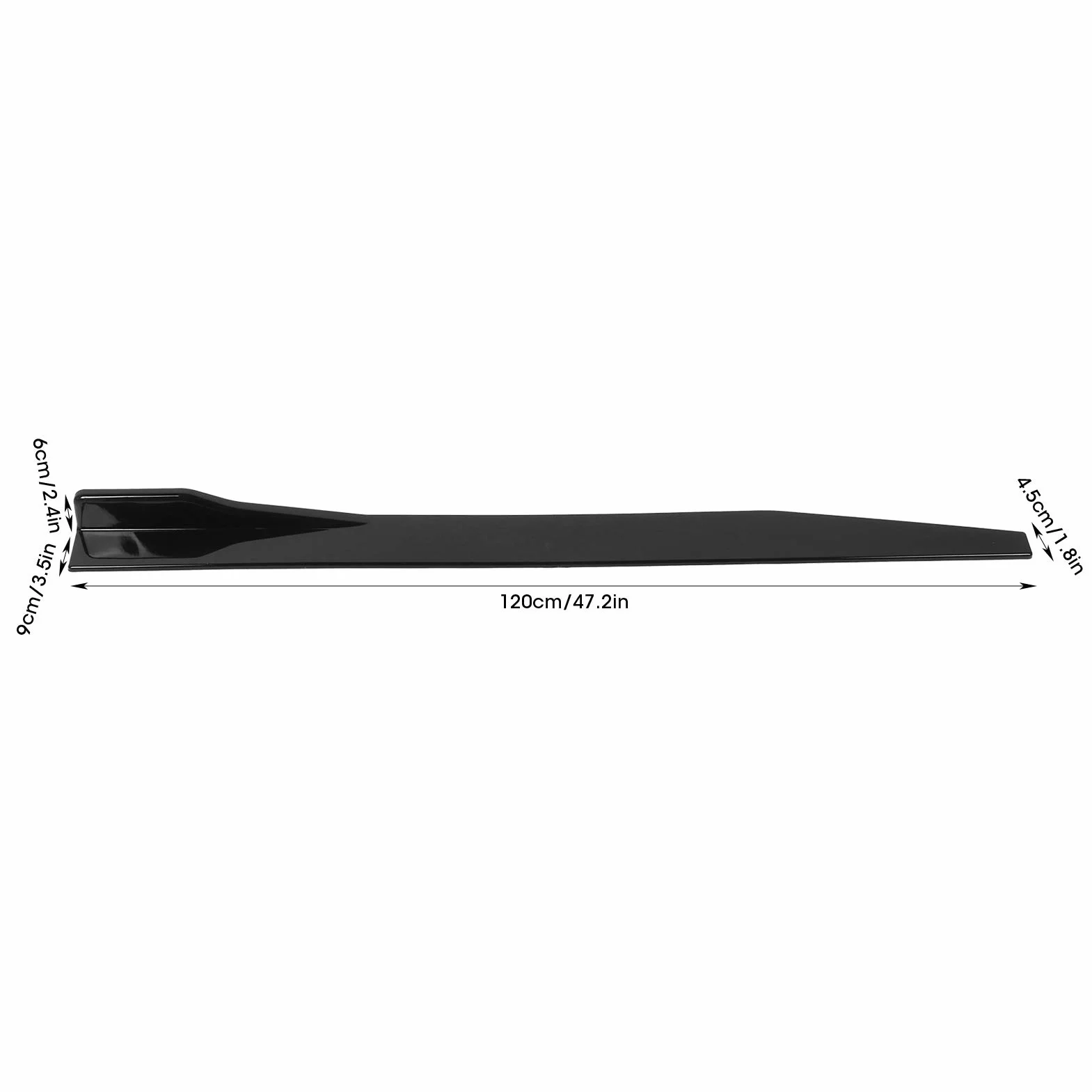 Spoiler per Ala per Auto, 2 Pezzi Minigonne Laterali per Carrozzeria Auto 120 Cm / 47,2 Pollici Gonna Laterale per Auto Universale Splitter Labbro Nero Lucido Diffusore per Alette