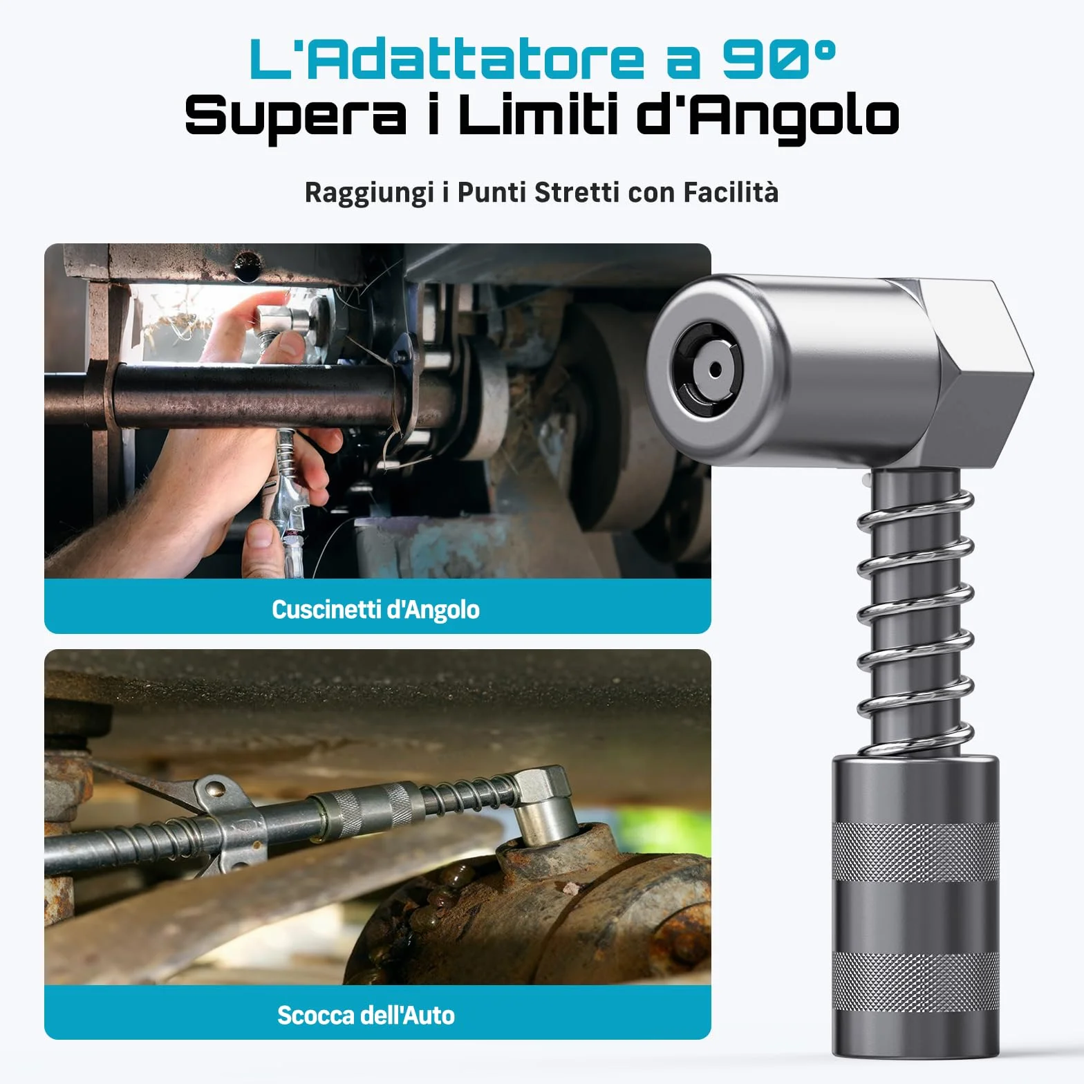 Seesii Ingrassatore a Batteria Kit: Pistola Grasso ad Alte Prestazioni da 10000 PSI e 4,6 oz/min con 2 Batterie, Tubo 39,4", Adattatore a 90° e 3 Ugelli per Un Ingrassaggio più Rapido e Senza Sforzo