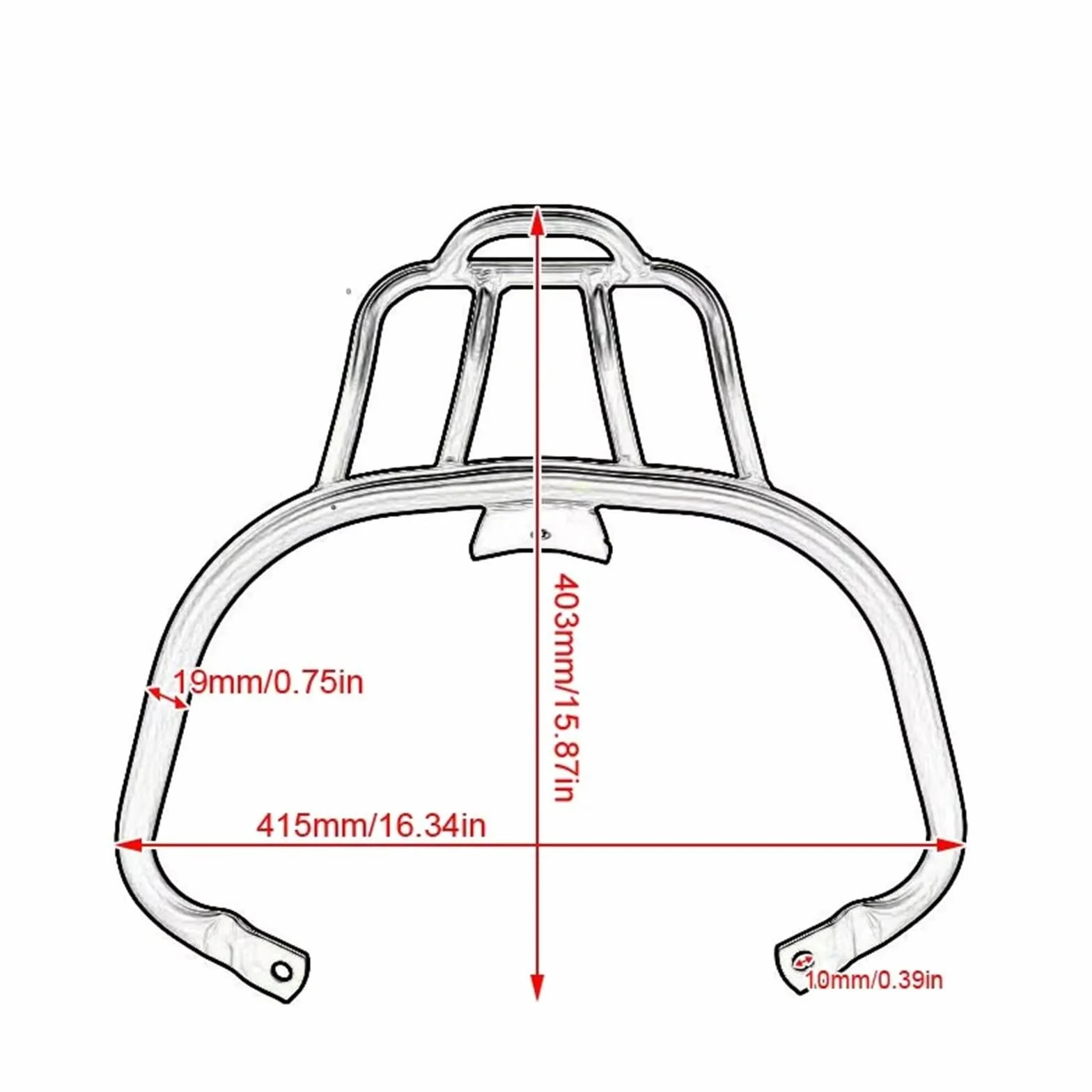 Portapacchi Moto Per Vespa Per Sprint Per Primavera 125 150 2014-2022 Paraurti Posteriore Sedile Maniglia Barra Sostegno Portapacchi Borsa Libreria Supporto Bauletto Portapacchi(Chrome)
