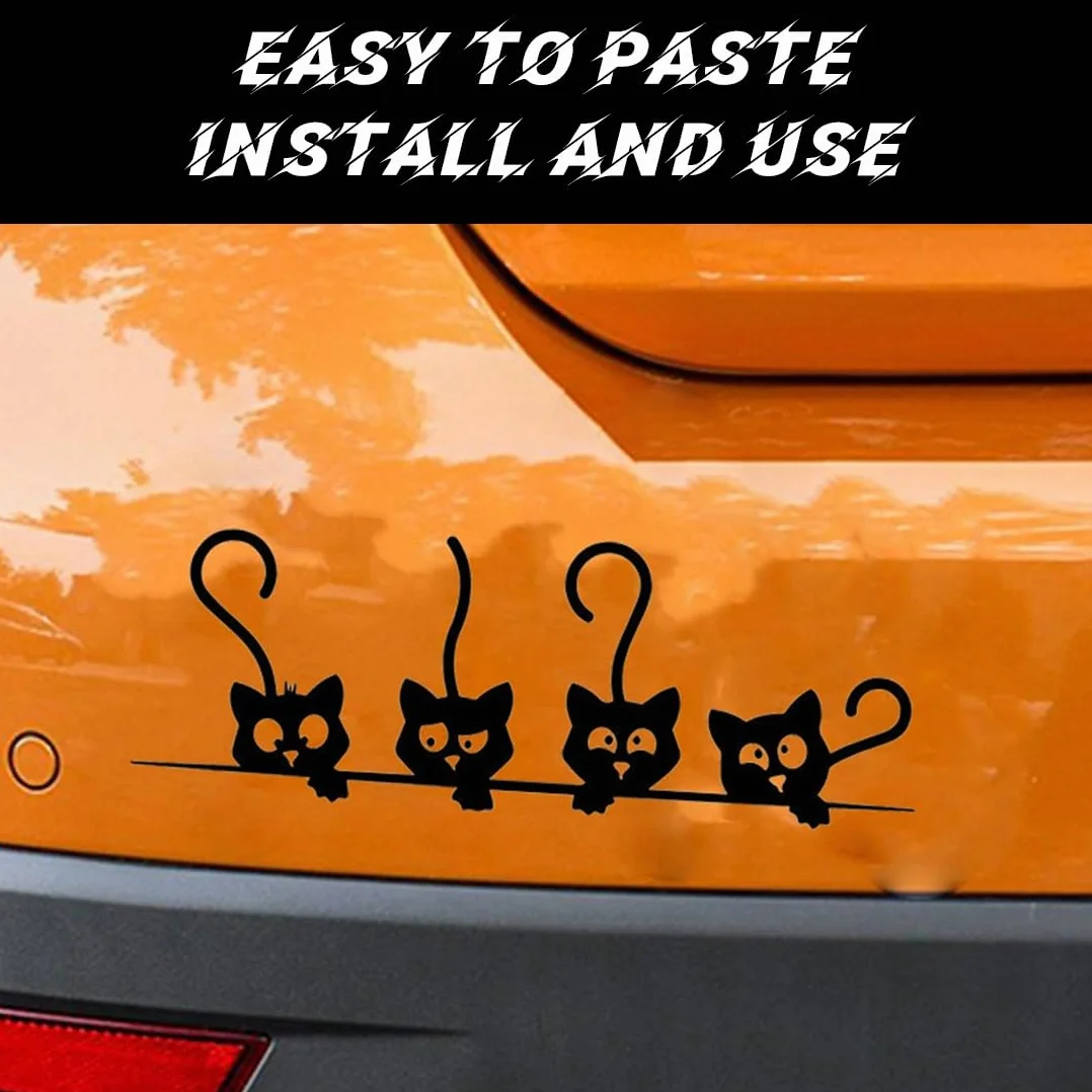 3 Pezzi Adesivi per Auto Che sbirciano Gatto, Che guardano Impermeabili, Riflettenti, Divertenti, Decalcomanie e Autoadesivi, per paraurti, per finestrini dell'auto,Moto,Laptop (Nero)