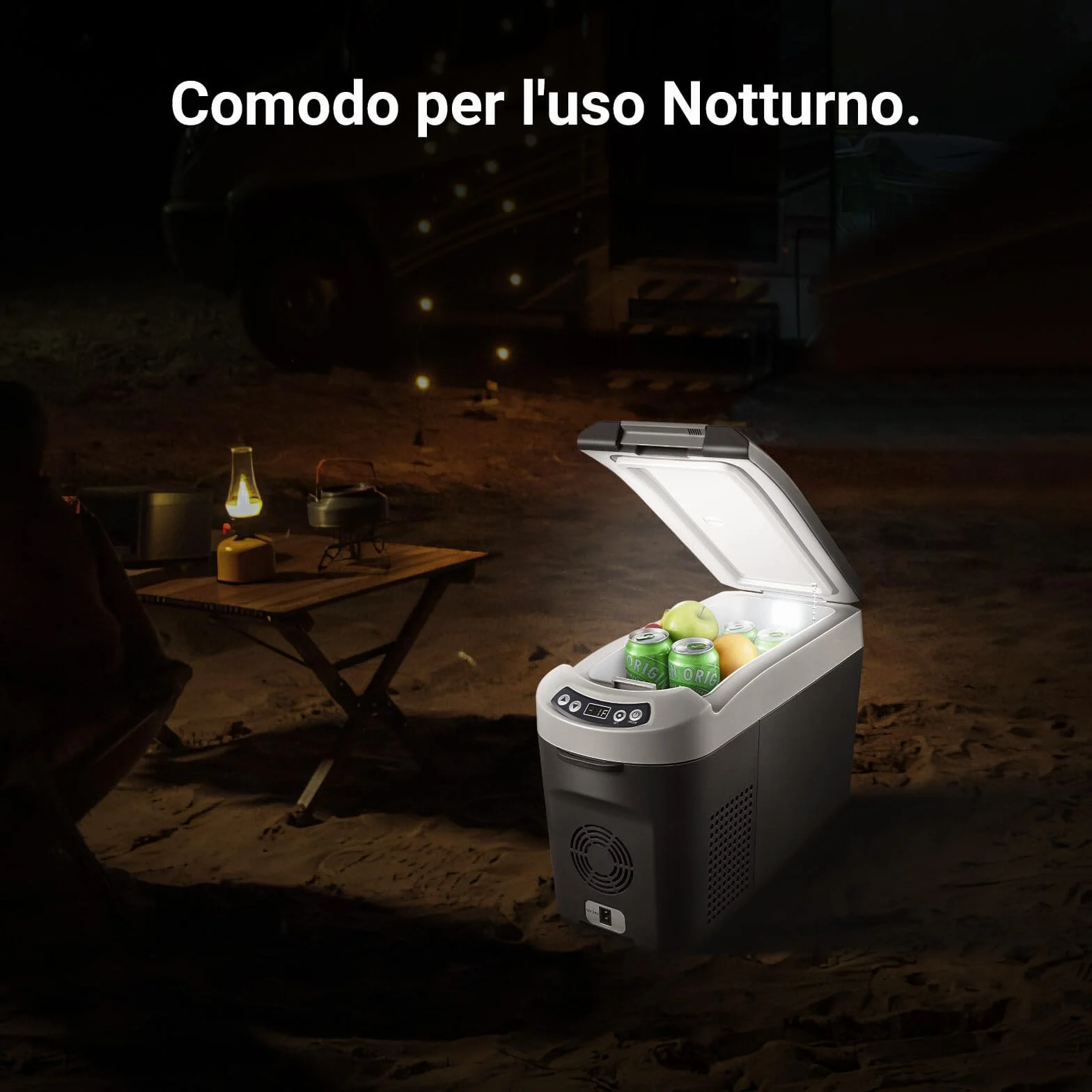 AAOBOSI Frigo Portatile 15 litri, 12V/24V DC Frigoriferi Portatile, Contenitore refrigerante per compressore per Auto Camion Picnic Campeggio da -20℃ a 20℃