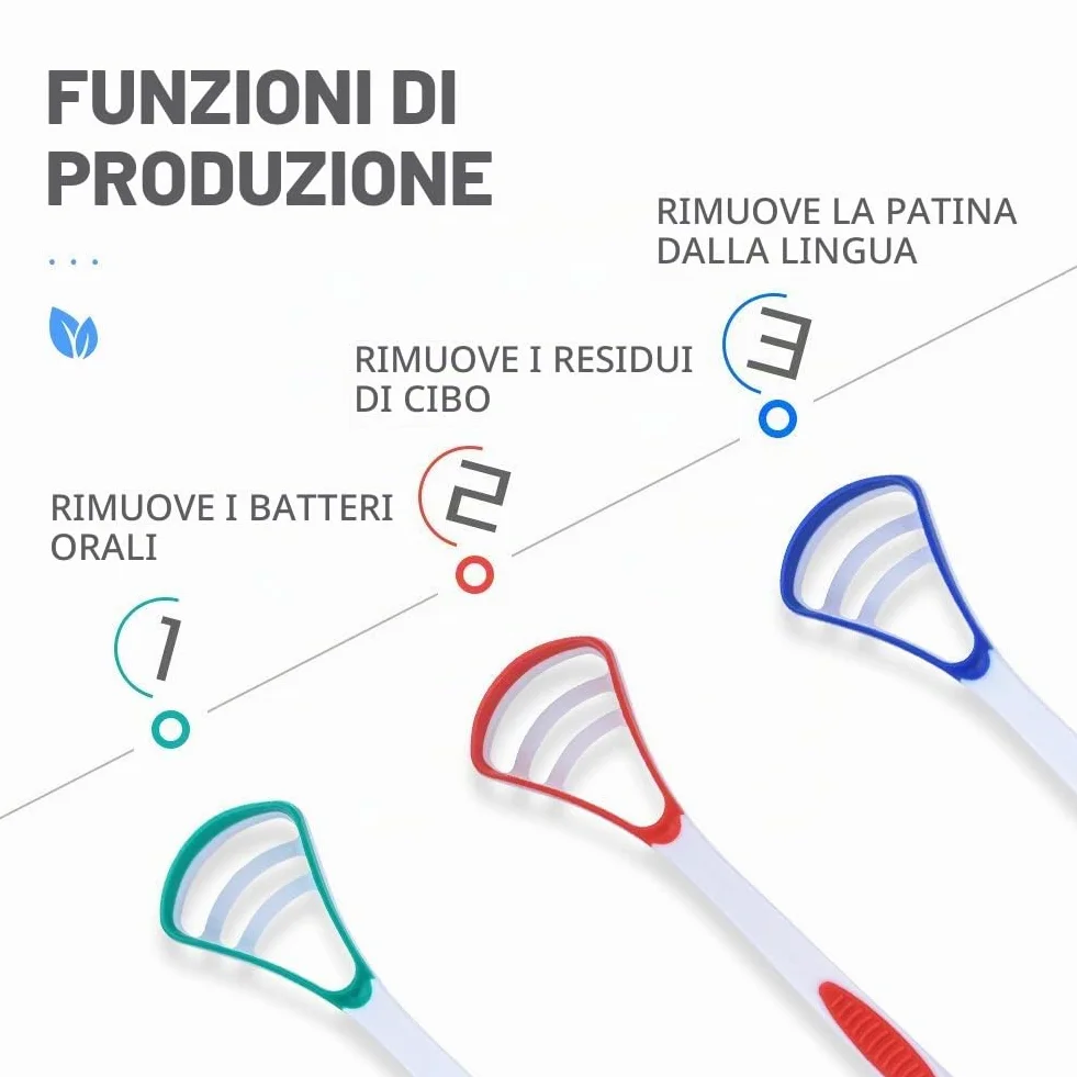 Y-Kelin Raschia Lingua 3 Colori Confezione 3 Confezioni Pulisci Lingua Nettalingua Spazzolino Lingua