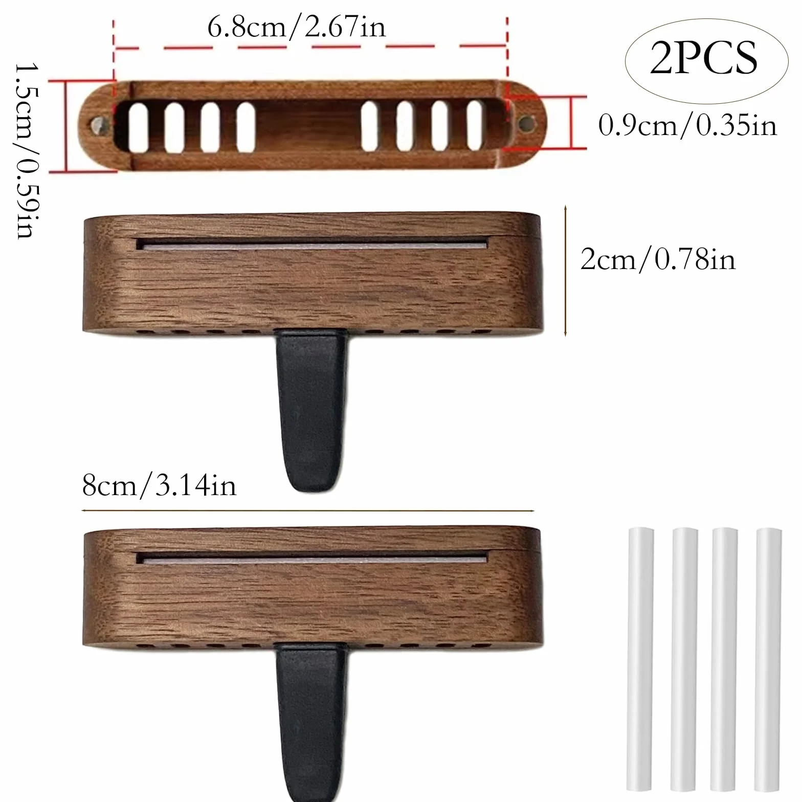 Diffusore di Olio Essenziale per Aromaterapia 2 Pezzi, Clip di Sfiato, con Pastiglie di Ricarica 8PCS
