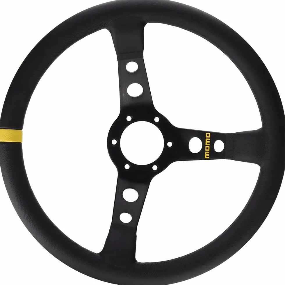 VOLANTE MOMO MOD.07 350 CUERO NEGROH.