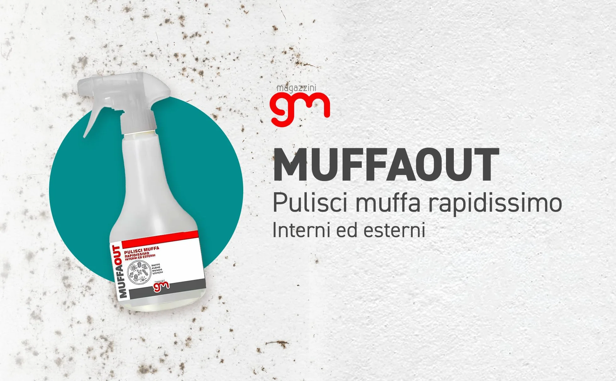 Spray Antimuffa Igienizzante MUFFAOUT 500ml Elimina Muffe Muschi Licheni Pareti Piastrelle