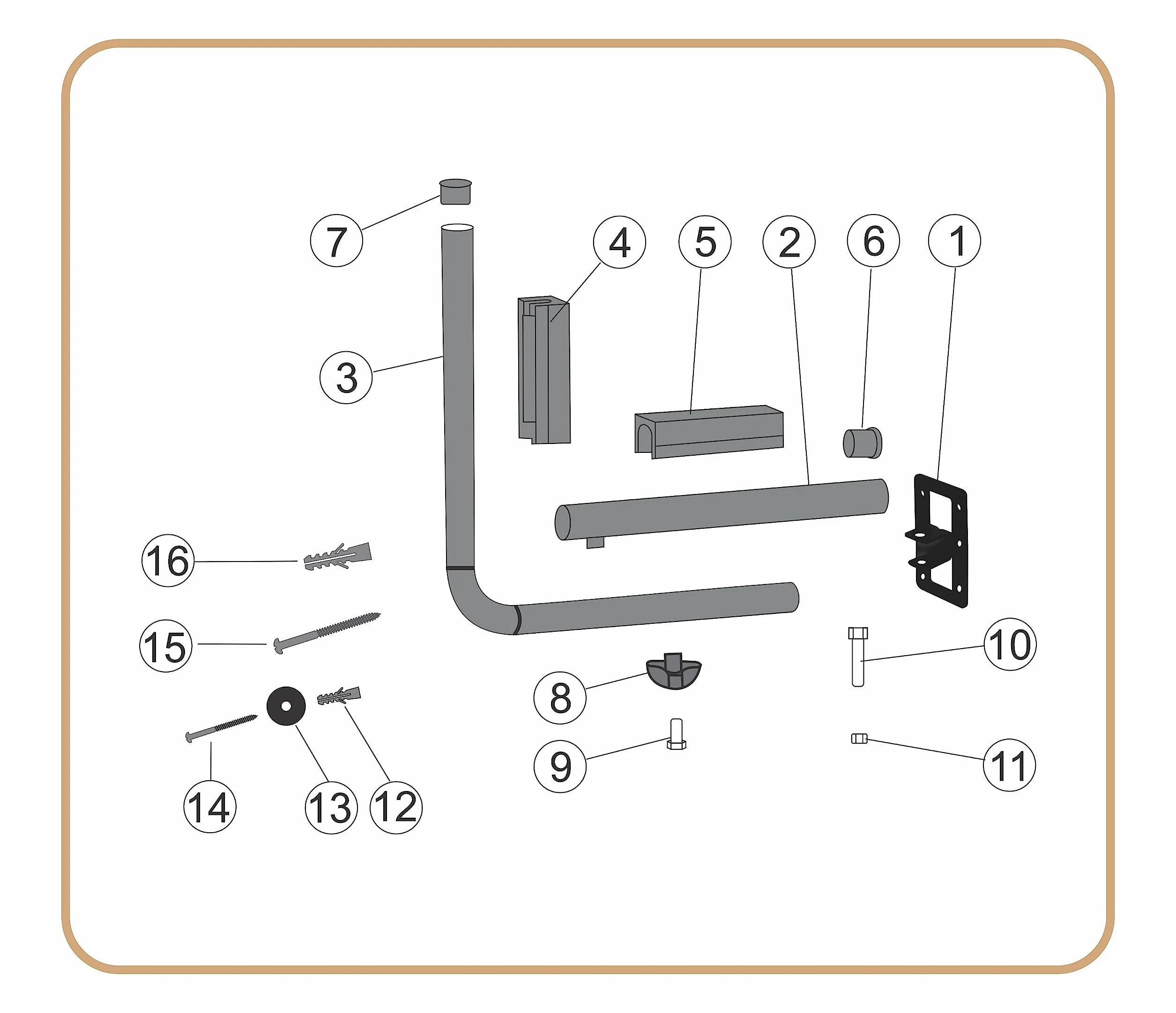 Supporto da parete per box da tetto [Fino a 52 cm di altezza, 40kg capacità di carico, Distanza regolabile in continuo, Inclusi tasselli/Viti per il montaggio]