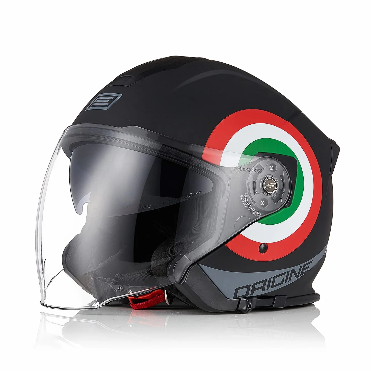ORIGINE Casco Jet Moto 3/4 Aperto con Doppia Visiera Adatto per Scooter Omologato ECE