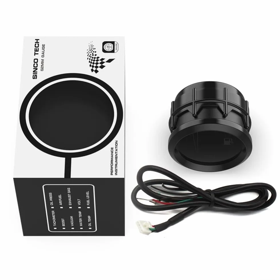 Indicatore di livello carburante 52 mm 12V plastica nera