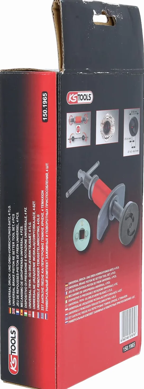 KS Tools 150.1965 Dispositivo di pressione e rotazione universale, 4 pz.