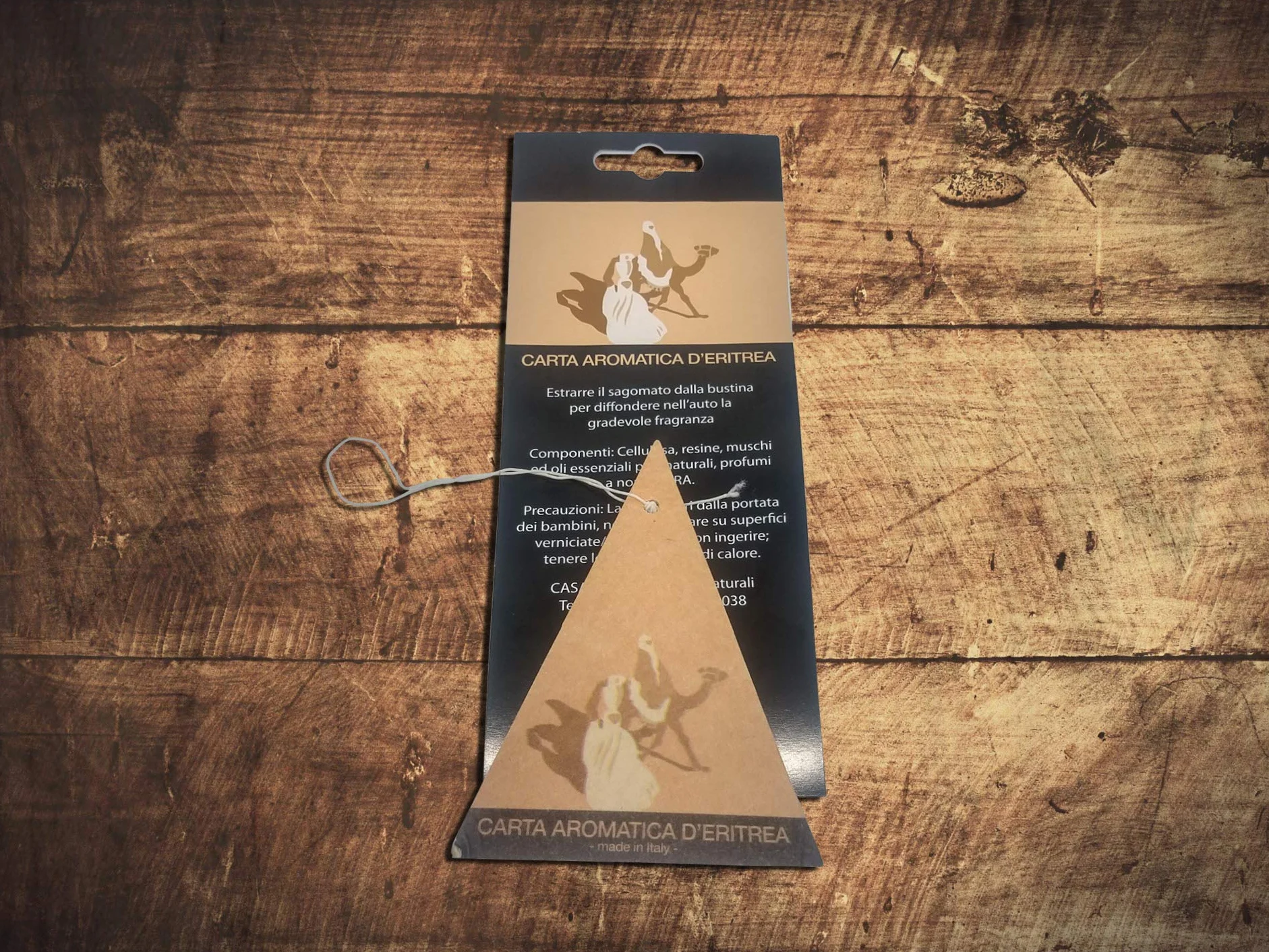 CASANOVA Carta d'Eritrea Originale 3 Profumatori Auto Elimina Odori Triangoli Cellulosa Ecologica Atossici