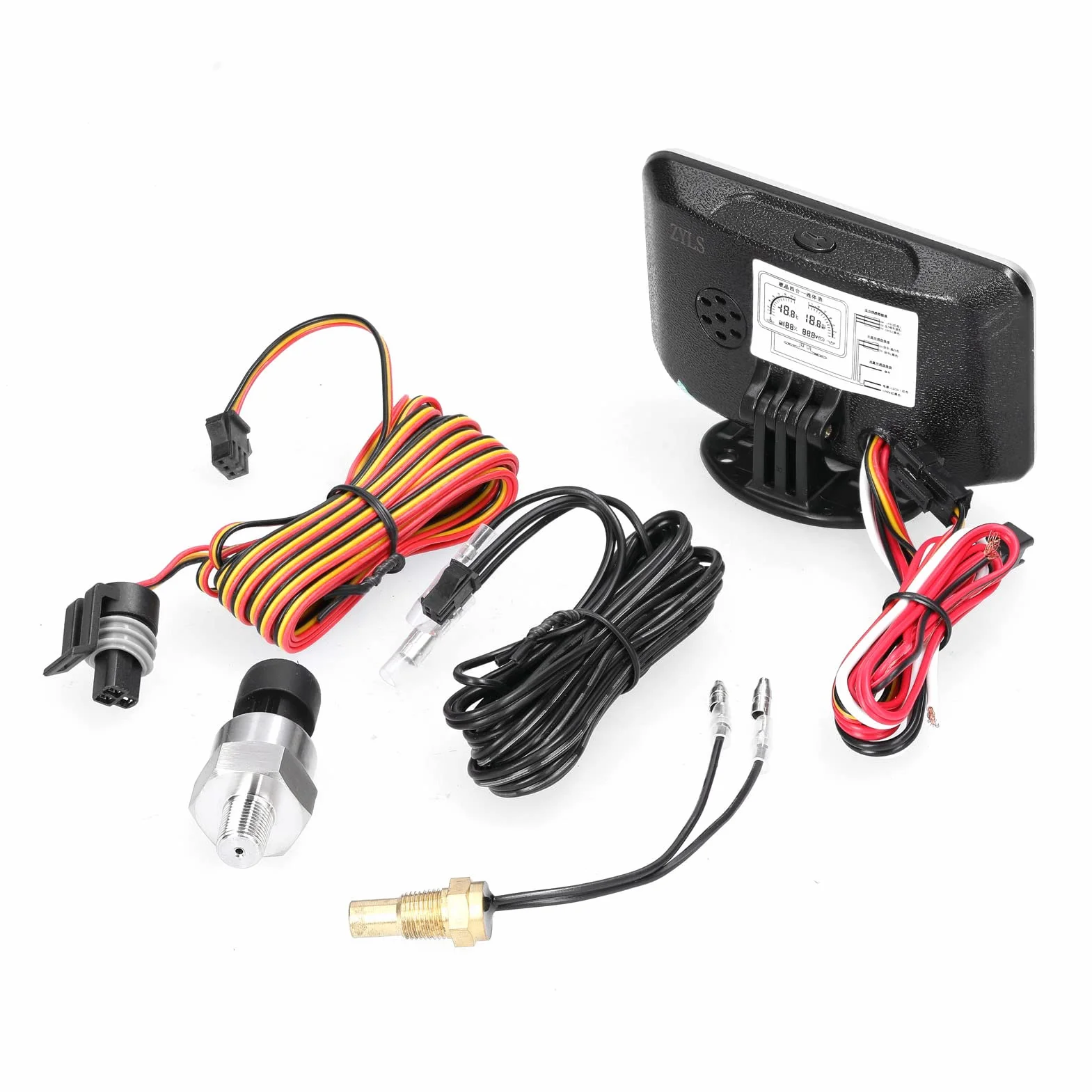 Manometro olio,Misuratore LCD per auto 4-in-1 Misuratore di pressione dell'olio digitale Tensione temperatura dell'acqua Indicatore del carburante Strumento universale 9-36 V per camion auto SUV
