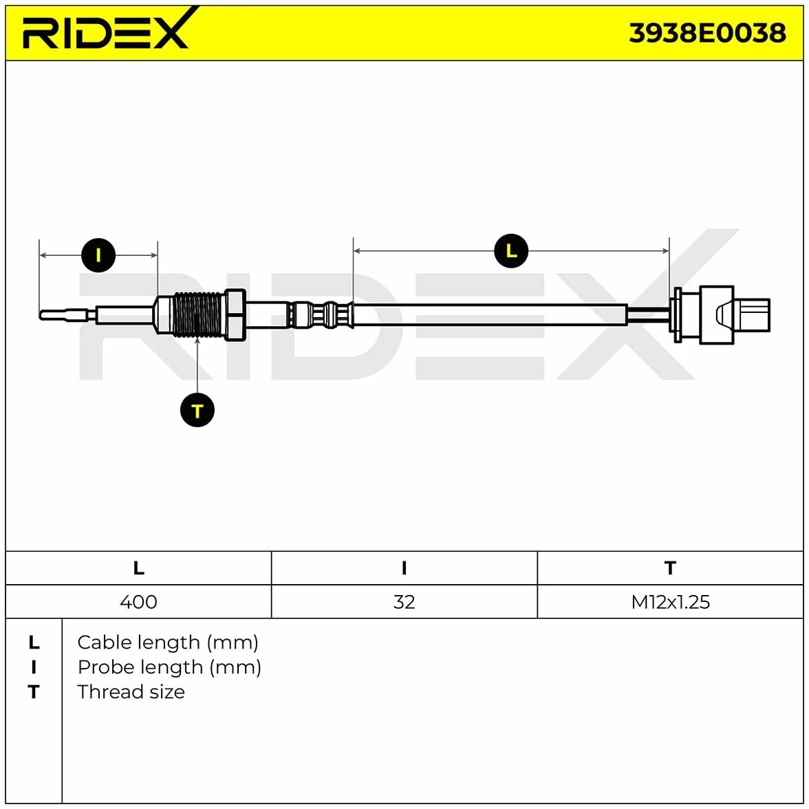 RIDEX Sensore Temperatura gas scarico Compatibilità con BMW 3 Sedan E90