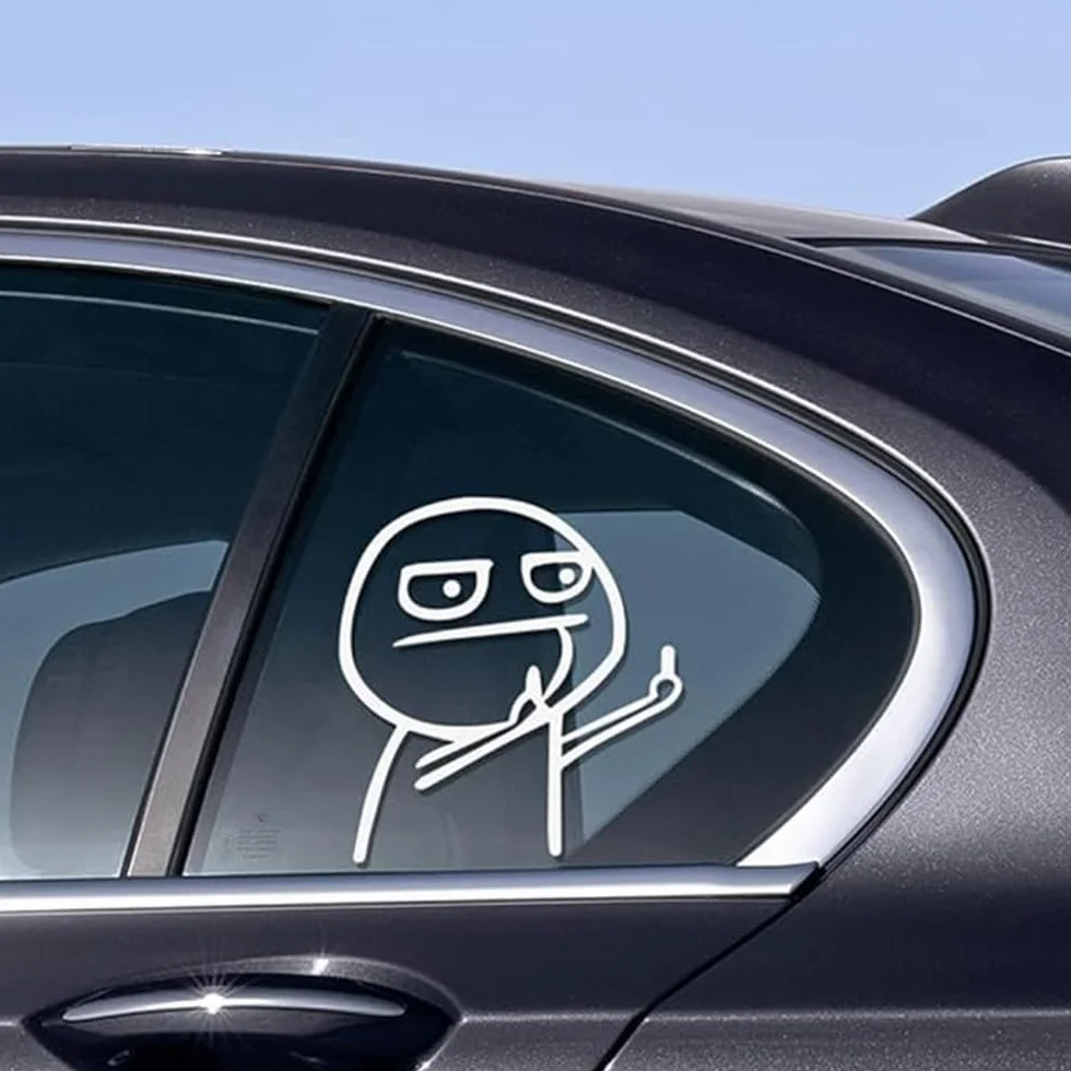 6 Pezzi Dito Medio Sticker Adesivi Adesivi per Auto, con Dito Medio per Auto Dito Medio Sticker Autoadesivi Adatto per Finestre, Moto, Computer Portatili