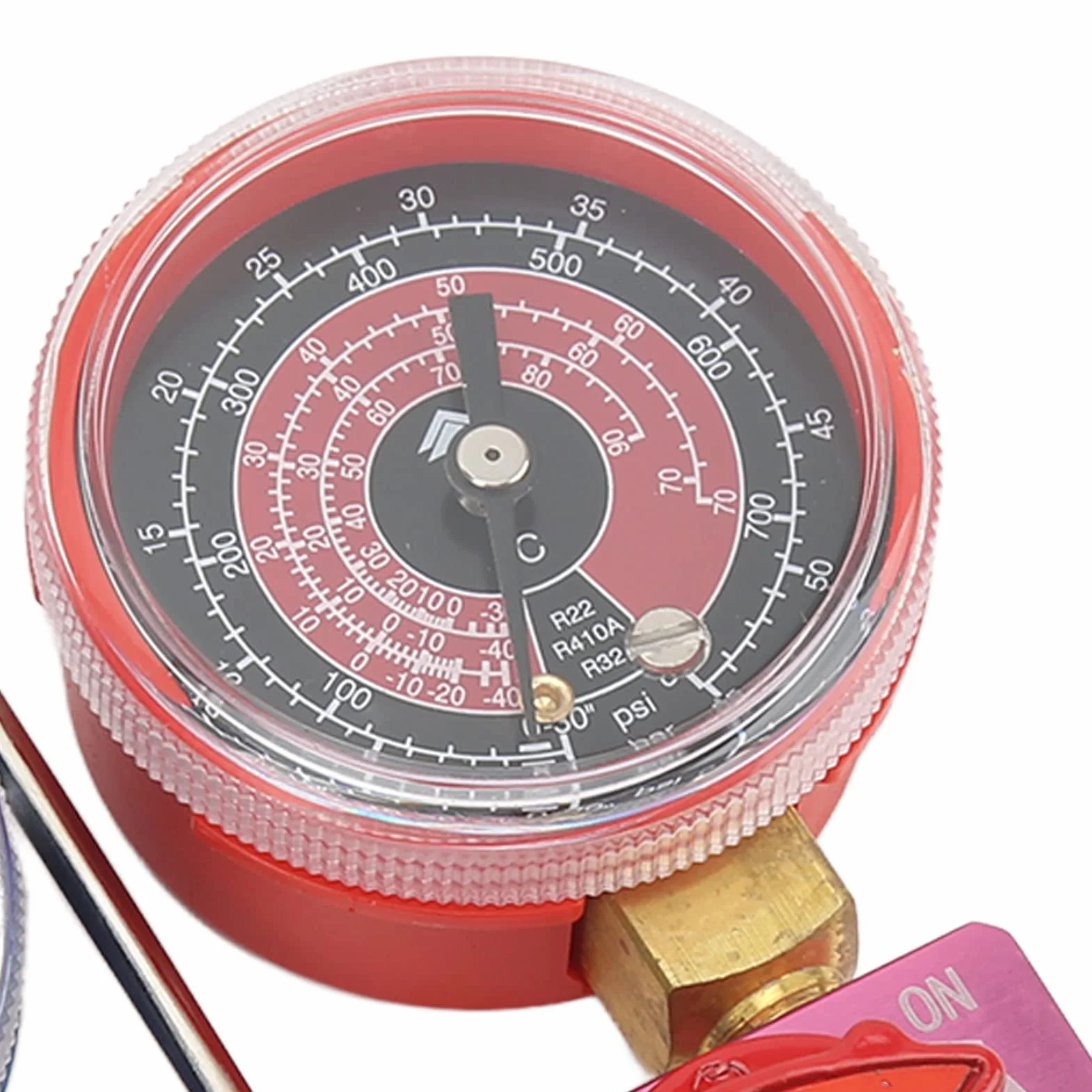 Manometri del Refrigerante R32, Manometri del Condizionamento 'aria Manometro Diagnostico del Collettore Mini G1/4 Manopola in Metallo Strumento di Condizionamento 'aria per