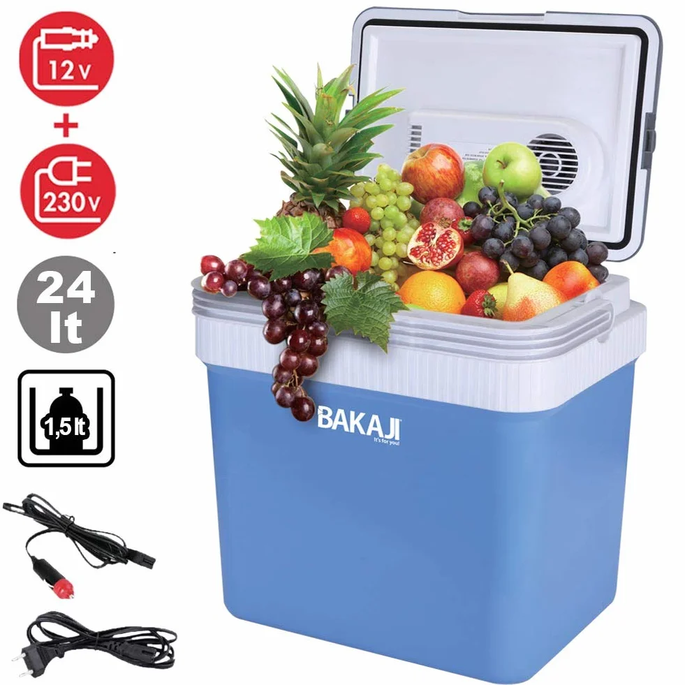 Bakaji Frigorifero Elettrico 24LT 12/220V Portatile Caldo Freddo 41x30x45 cm