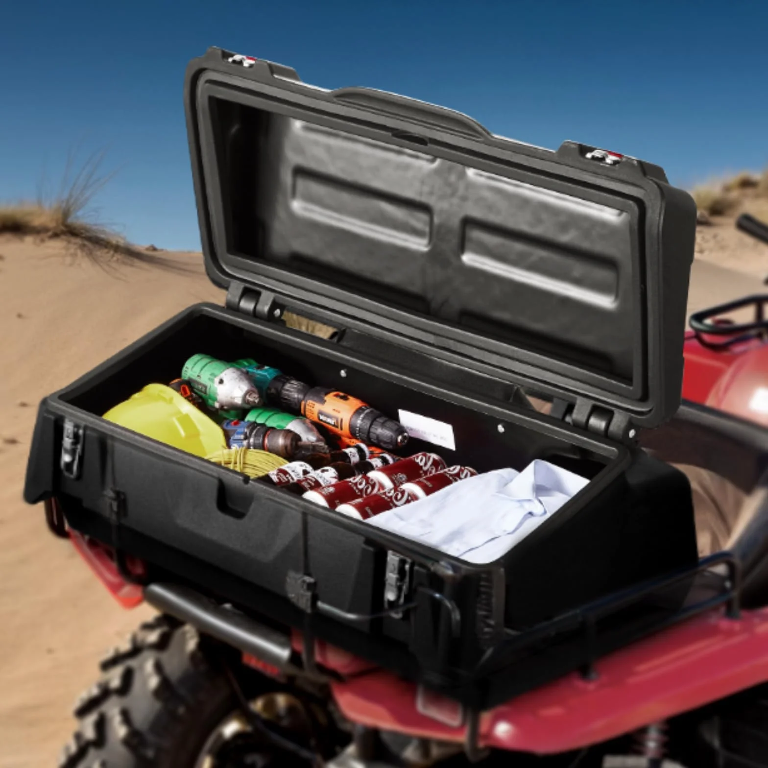 VEVOR Contenitore Sdraio da Auto ATV UTV Posteriore 95L LLDPE Impermeabile con Serratura Nero