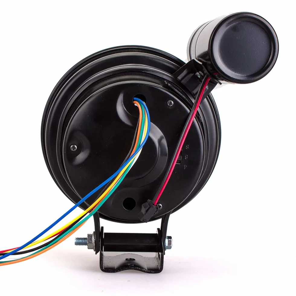 MASO - Tachimetro 4 in 1, 13 cm, giri/min, 12 V, con supporto, con indicatori di cambiata, indicatori di pressione e temperatura olio, per auto